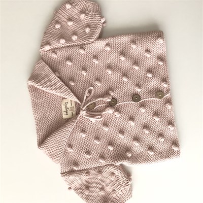 Sailor Popcorn Cardigan, Powder pink