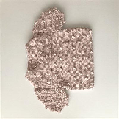 Sailor Popcorn Cardigan, Powder pink