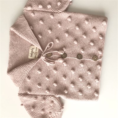 Sailor Popcorn Cardigan, Powder pink