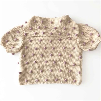 Sailor Rainbow Popcorn Cardigan, Natural × Purple  Popcorns