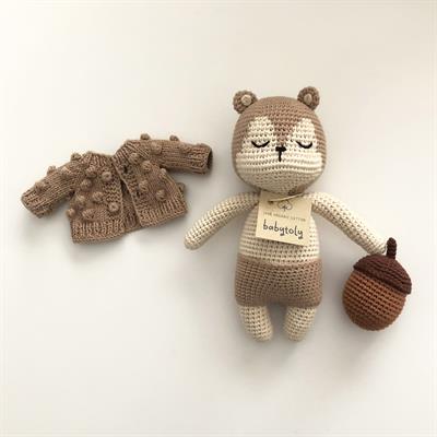 Squirrel + Acorn + Popcorn Cardigan Set, Custom Color