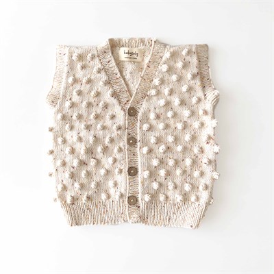 V-Neck Popcorn Vest, Exclusive Confetti - Pumpkin Spice