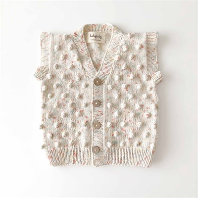 V-Neck Popcorn Vest, Exclusive Confetti - Pineapple