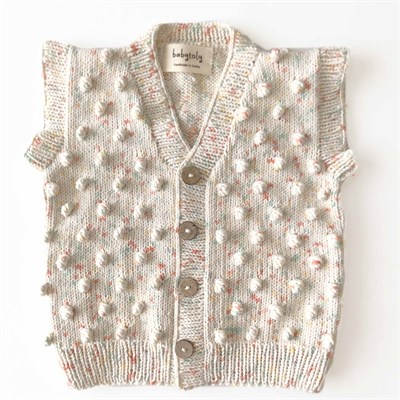 V-Neck Popcorn Vest, Exclusive Confetti - Pineapple