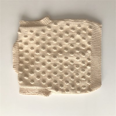 V-Neck Popcorn Vest, Natural