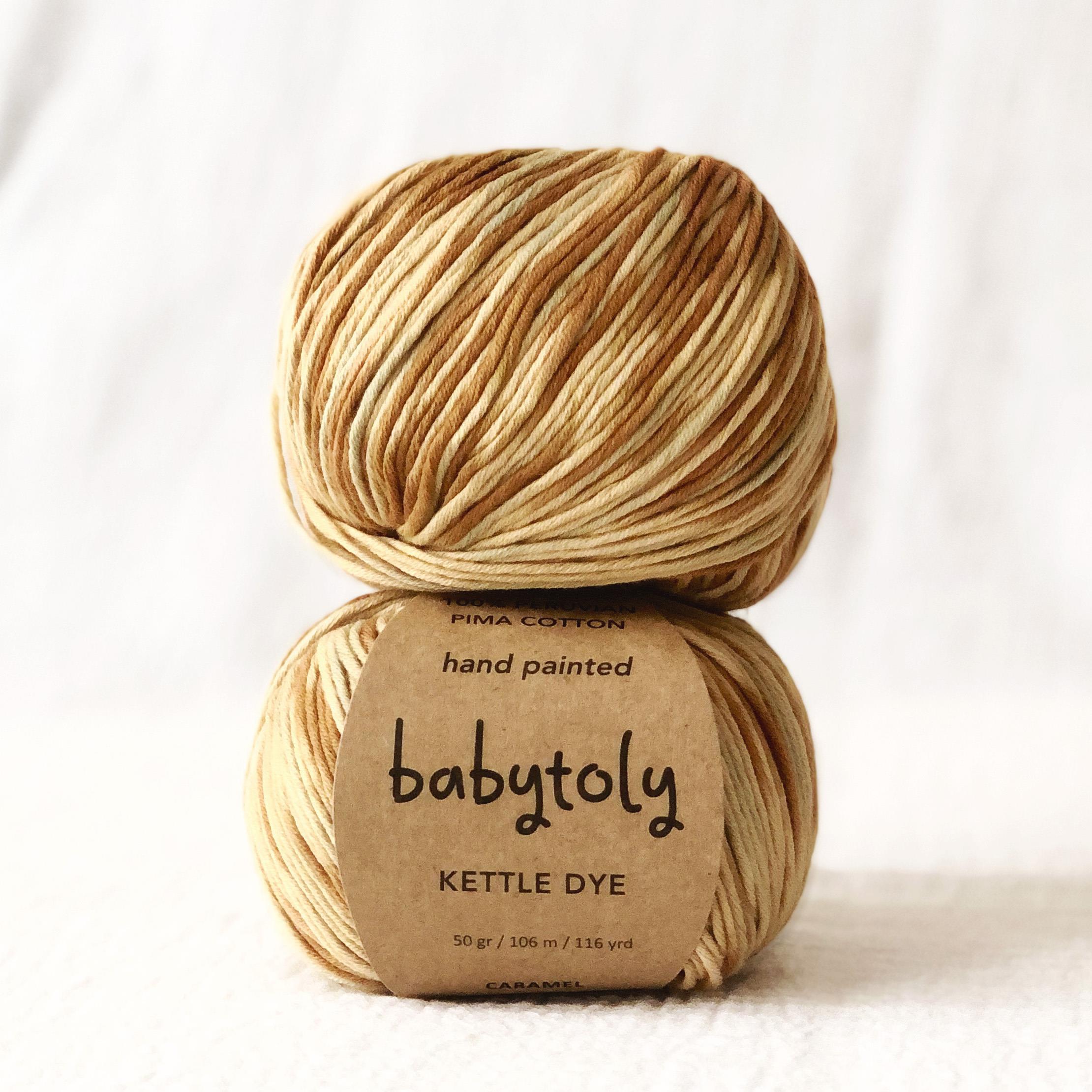 100% Peruvian Pima Cotton Yarn - CARAMEL KETTLE DYE