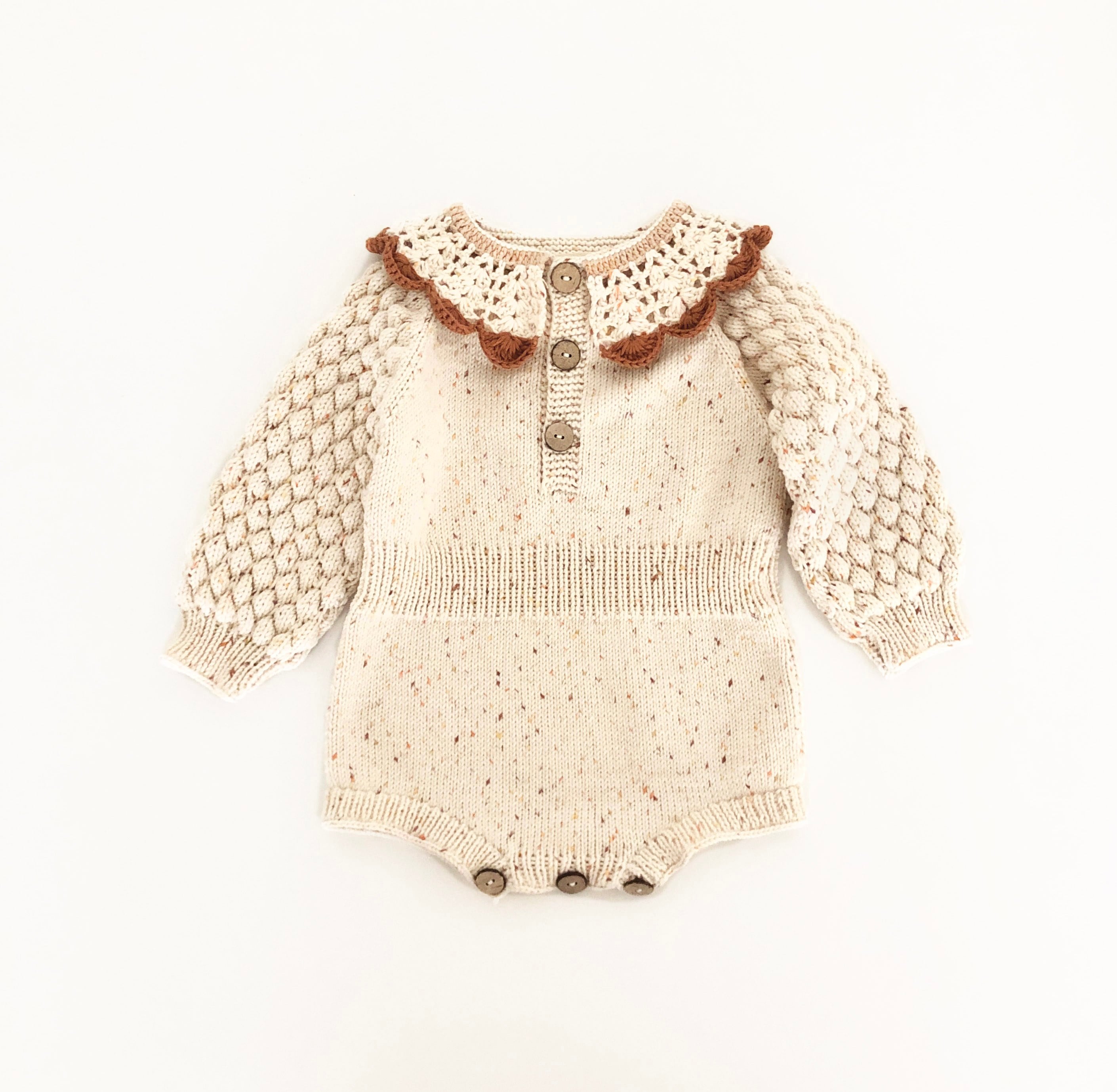 Adele Romper with collar, Exclusive confetti - Pumpkin Spice