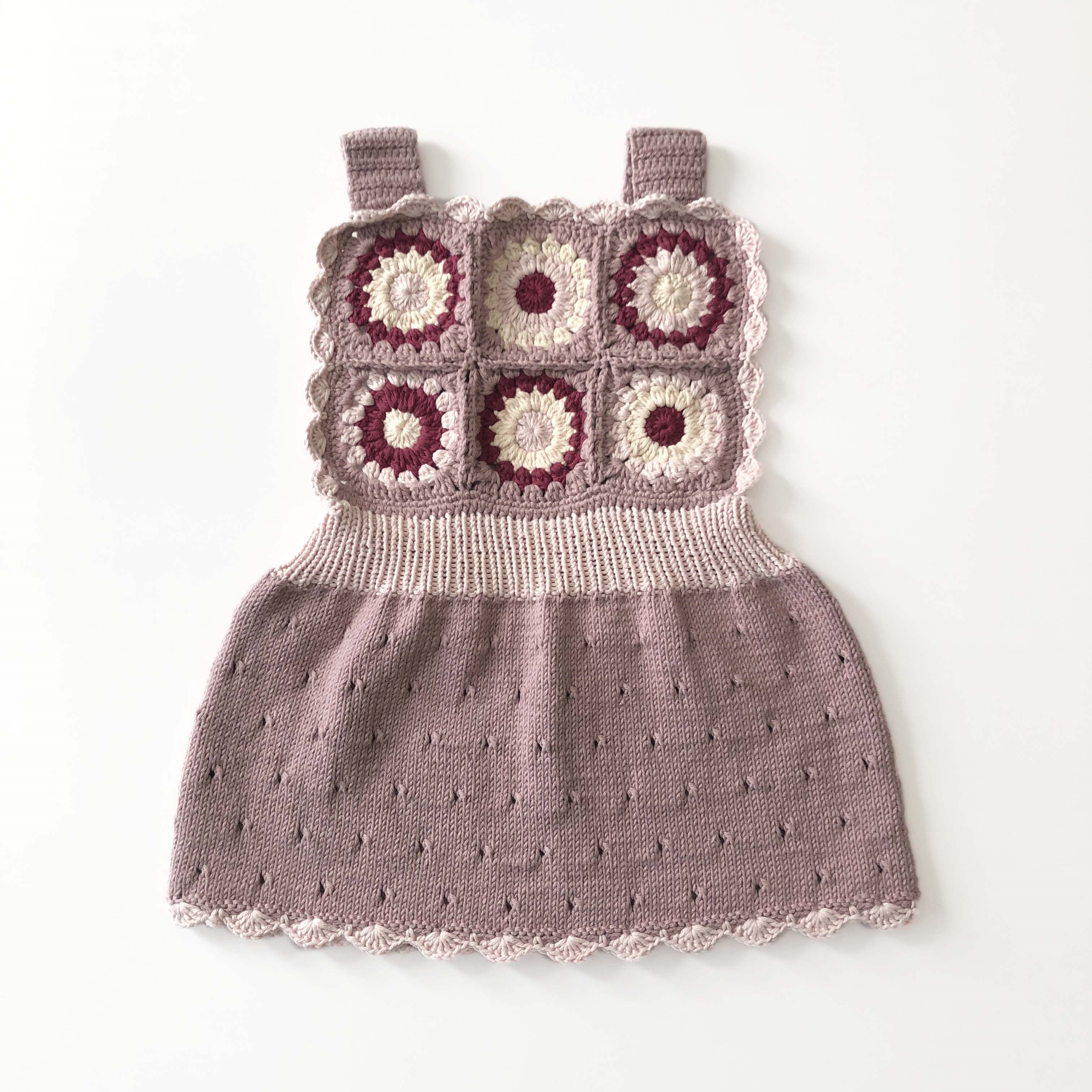 Arende Dress, Dusty rose base × Powder pink, Snow, Mulberry