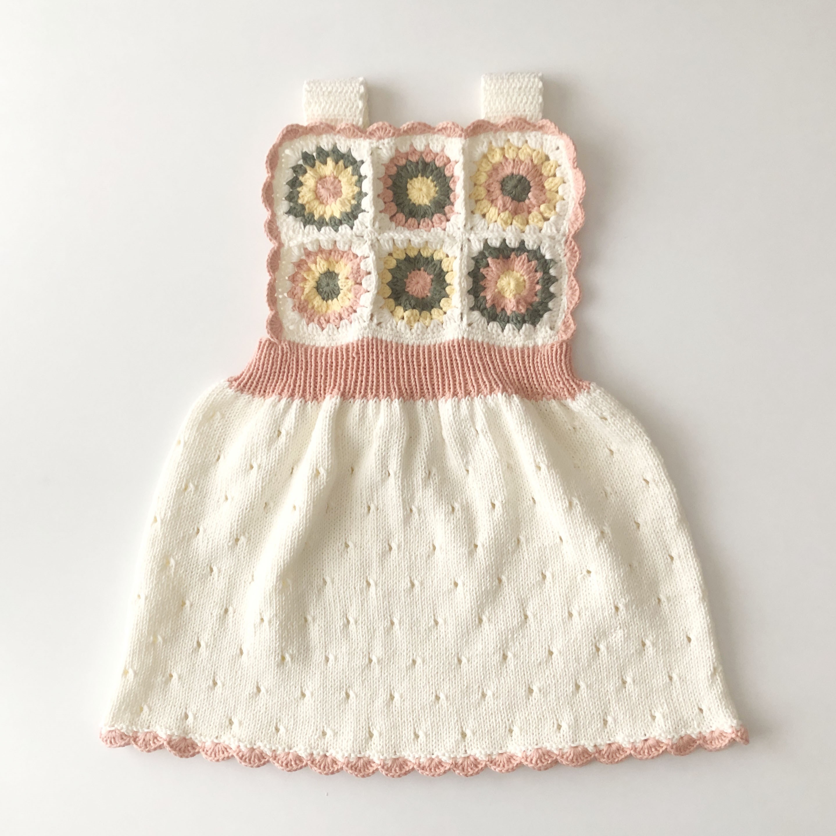 Arende Dress, Snow base × Canary, Sage