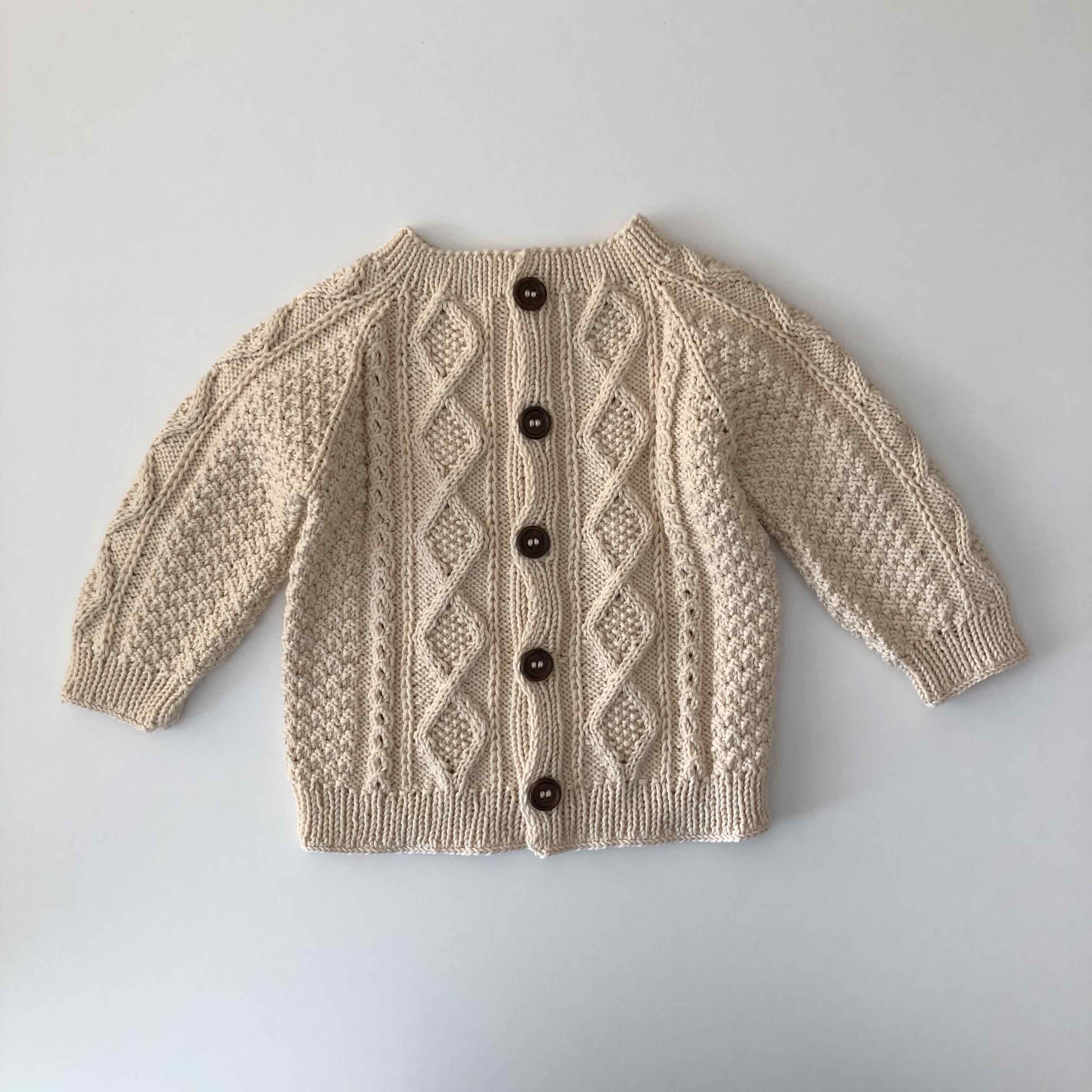 Cable Cardigan, Natural