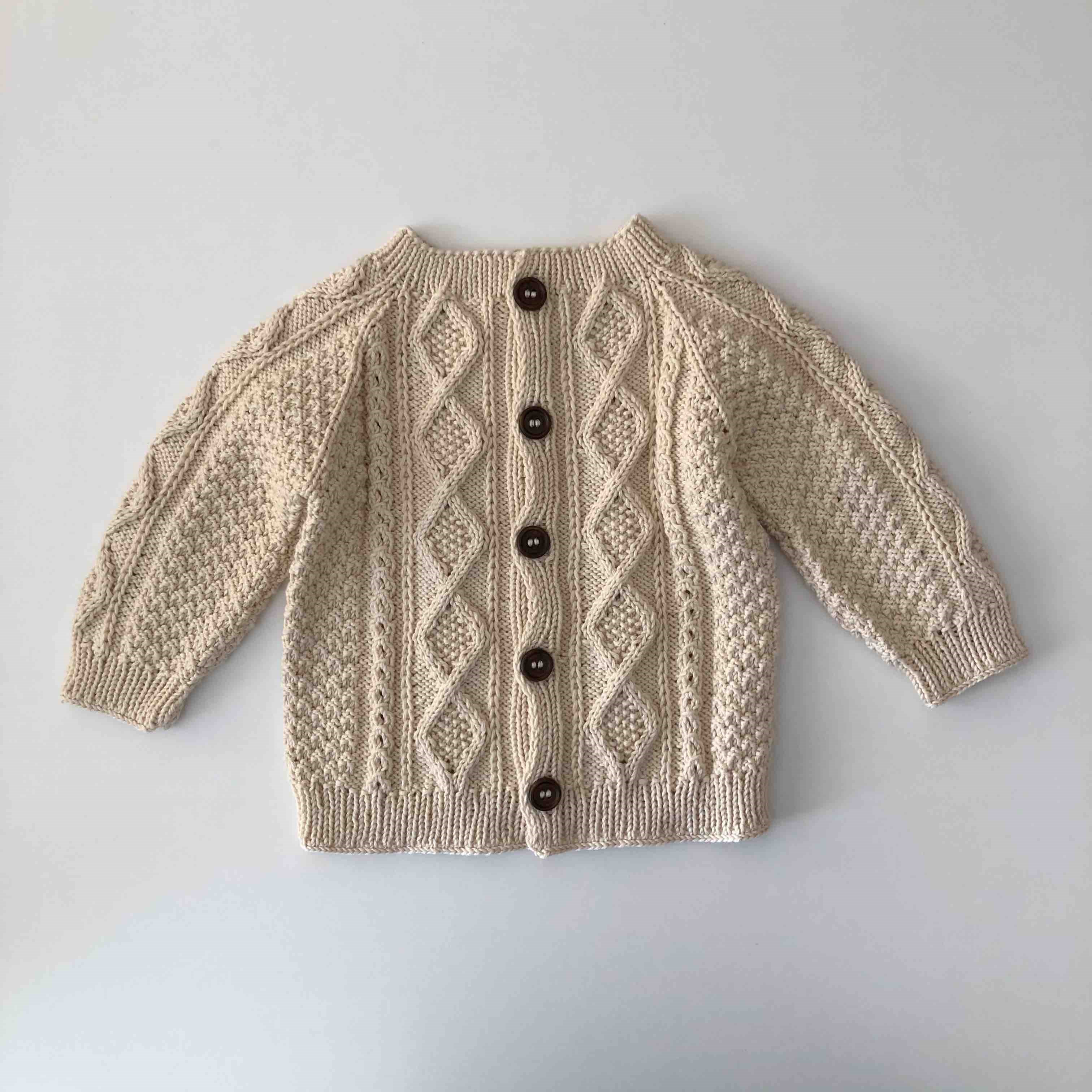 Cable Cardigan, Natural