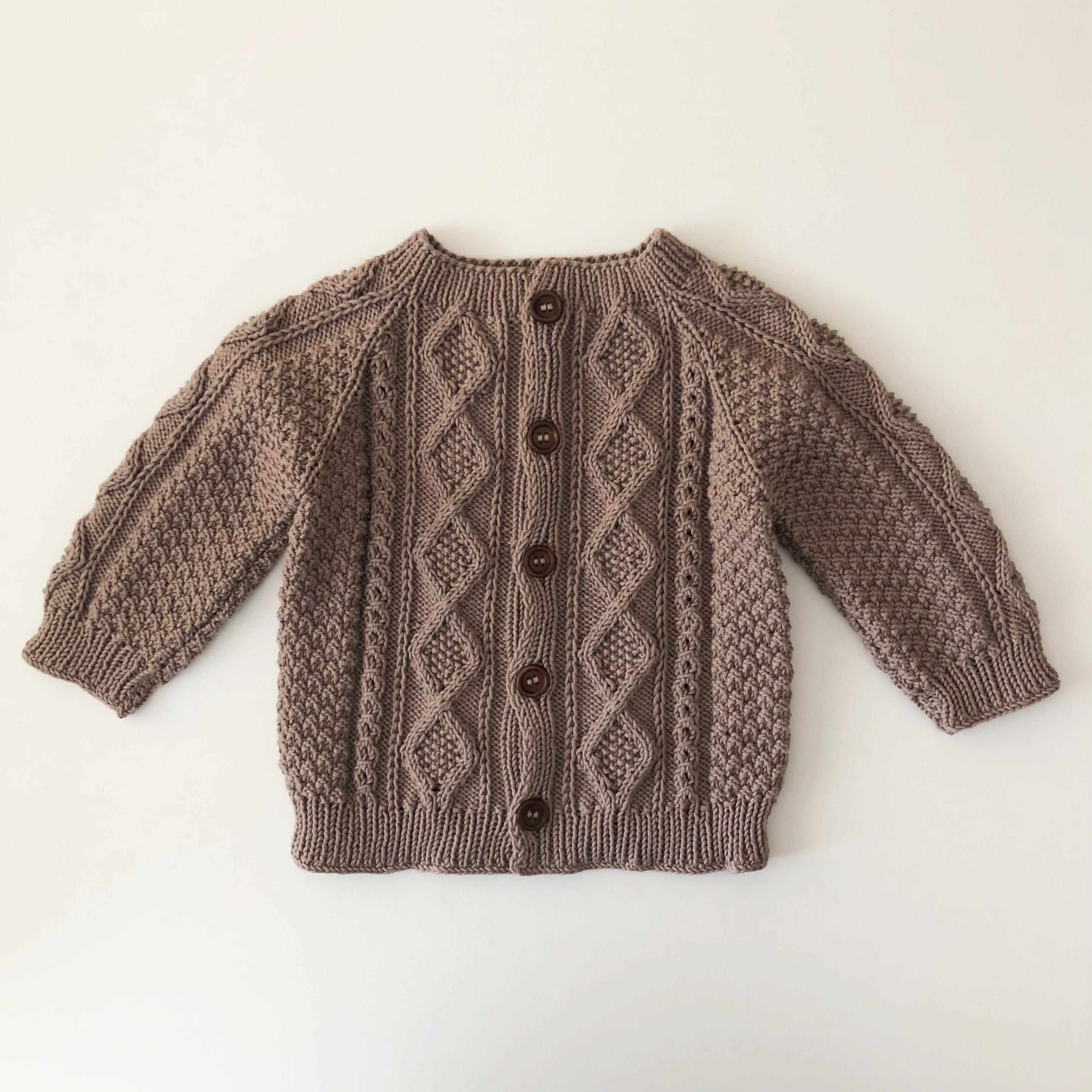 Cable Cardigan, Taupe