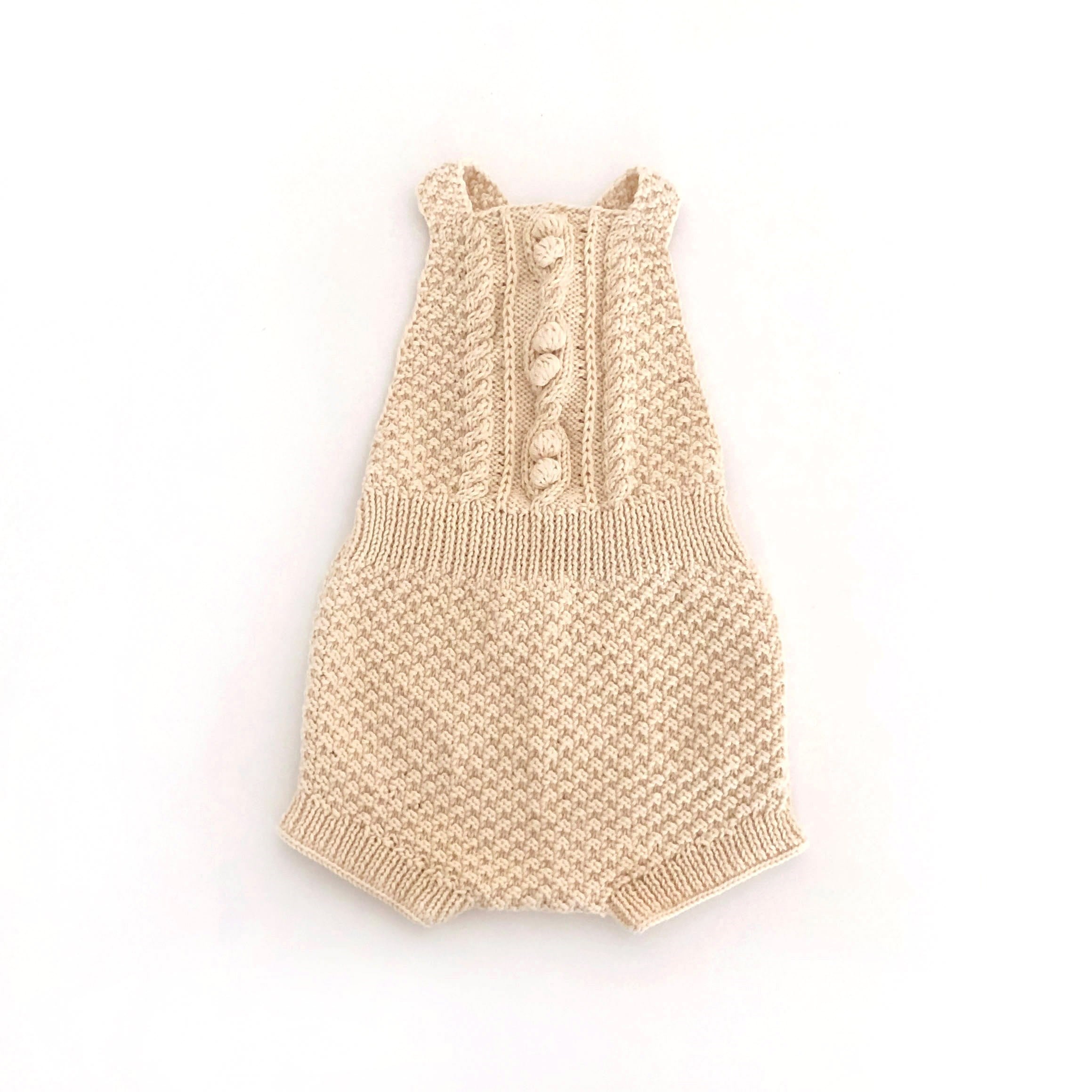 Cable Popcorn Romper, Natural