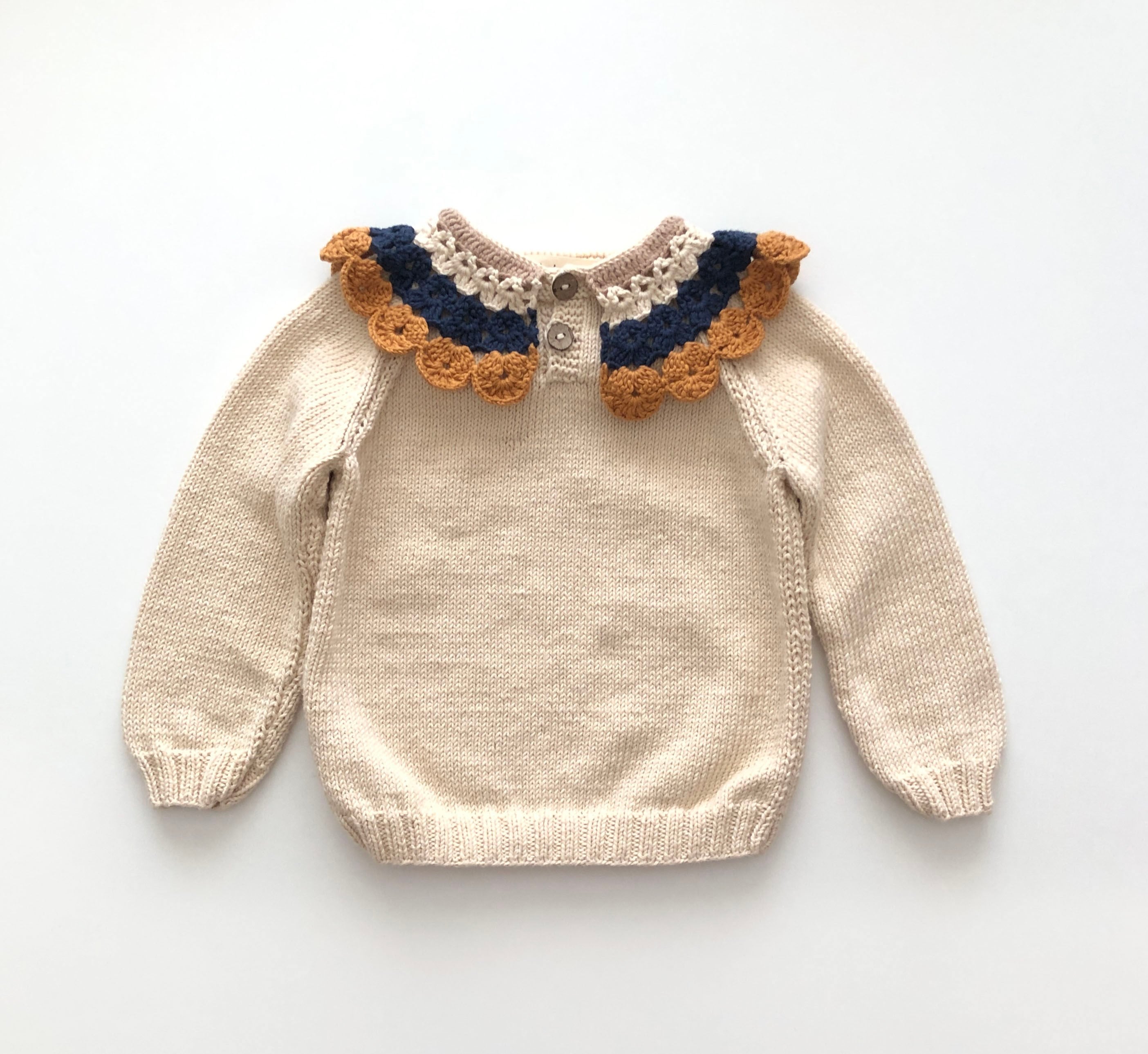 Camille Collar Sweater, Natural×Golden brown Collar