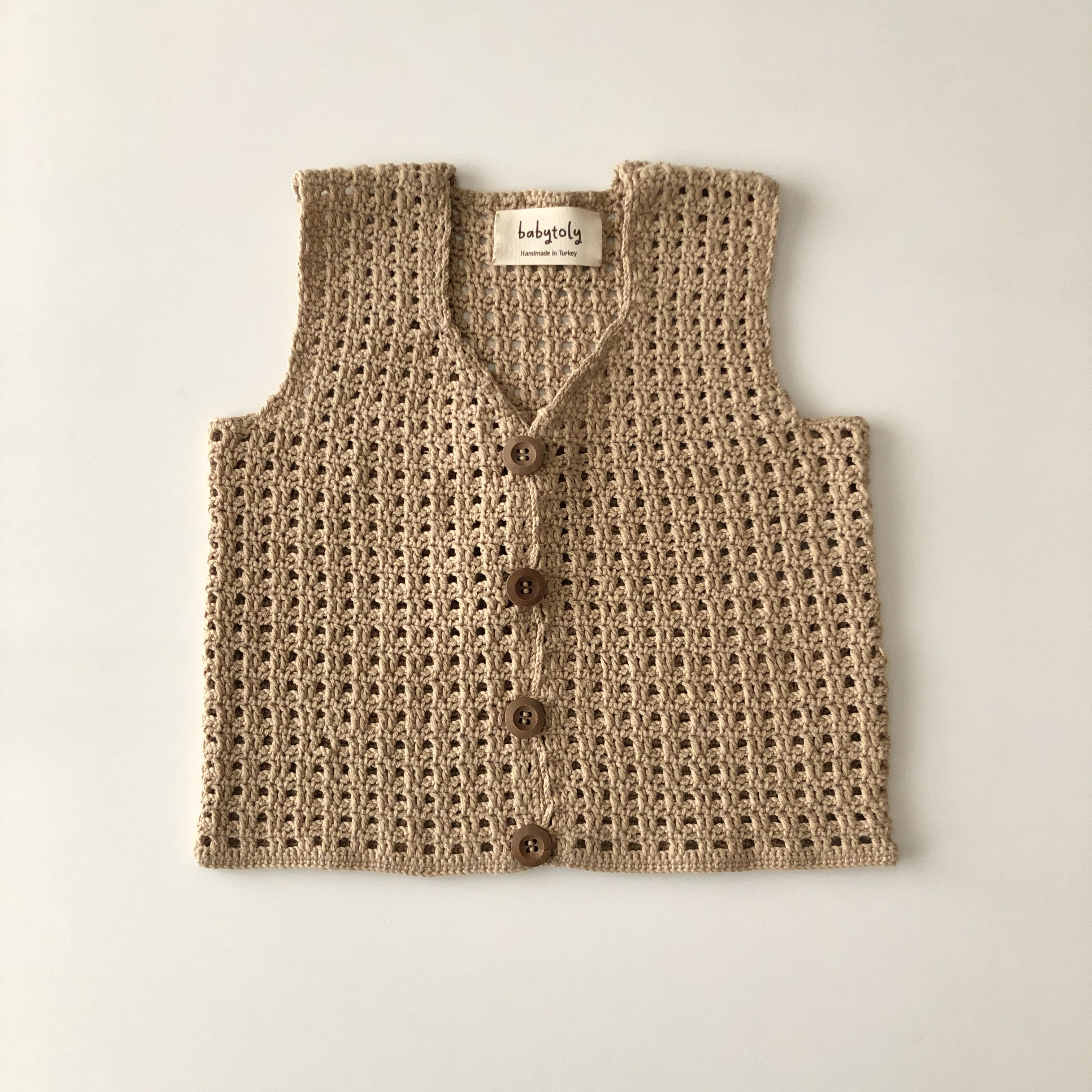 Colin Crochet Vest, Sand