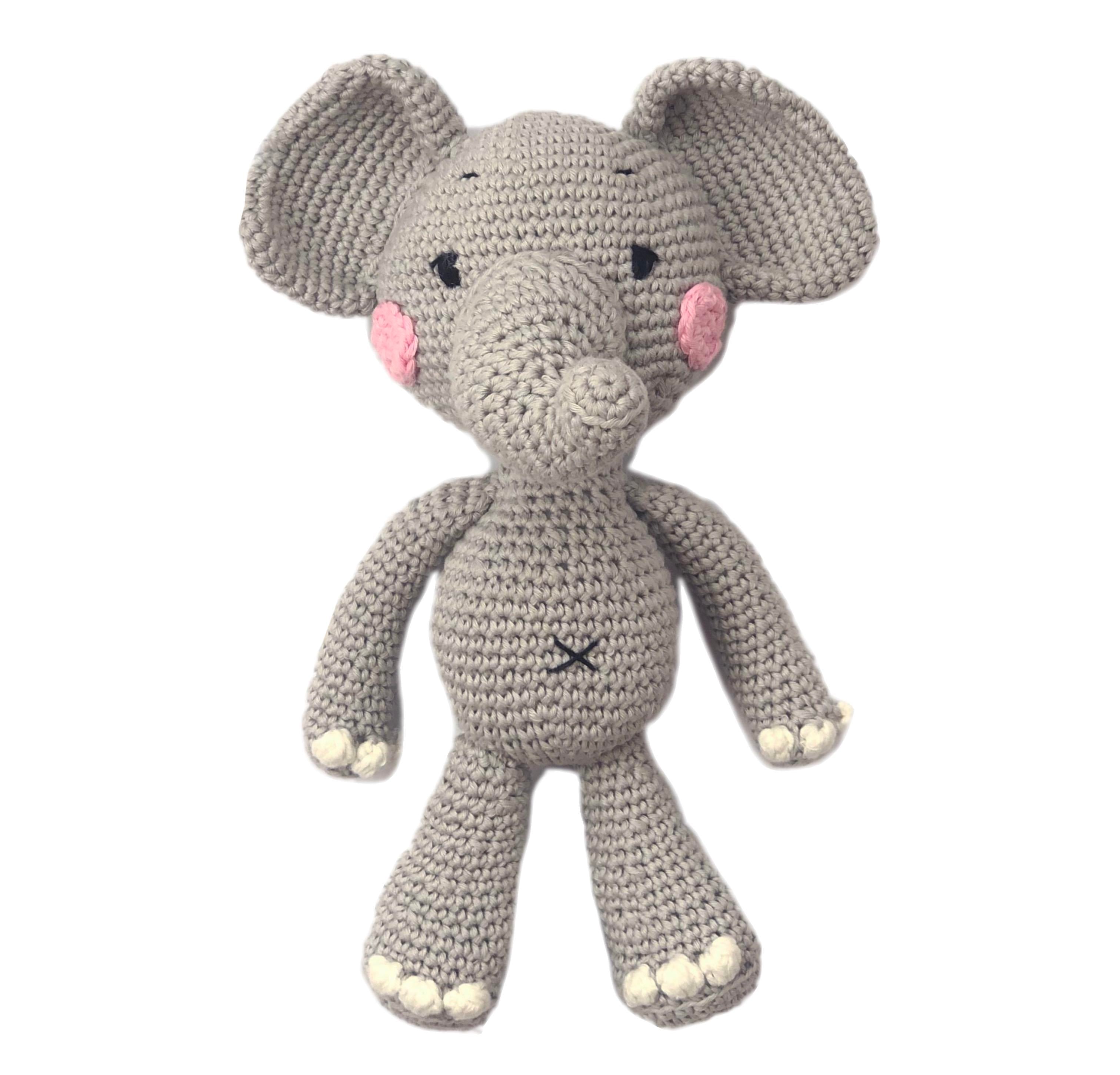 Crochet Toy Elephant 12.5