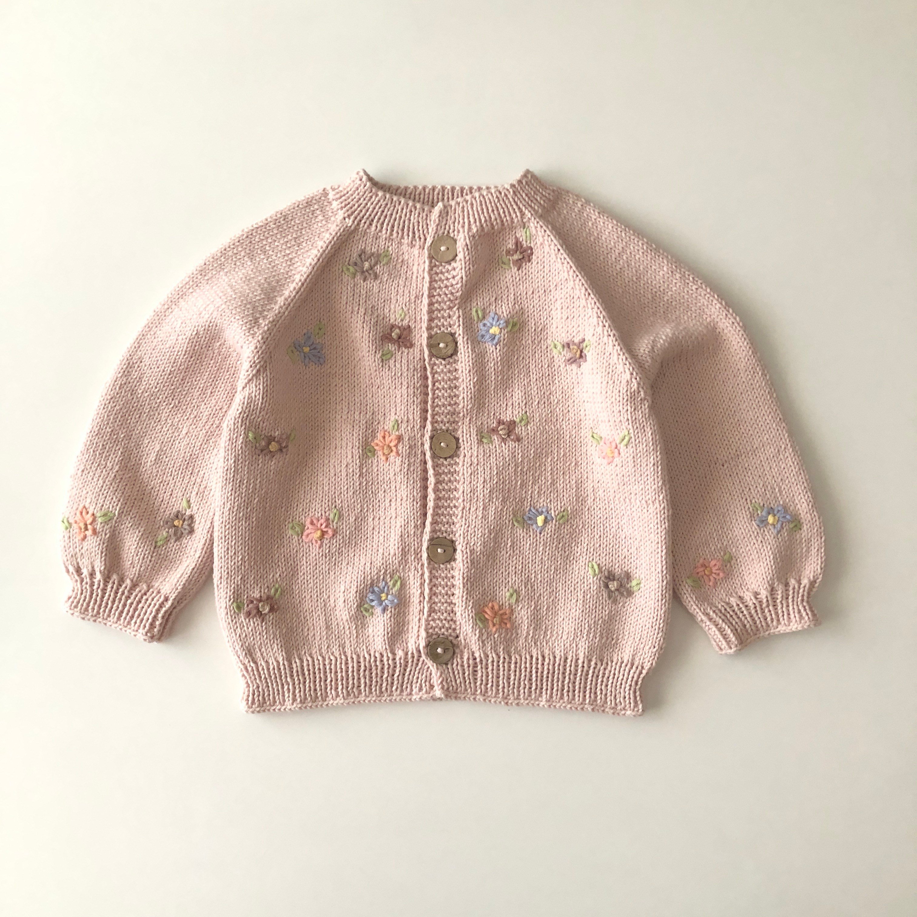 Floral Cardigan, Powder Pink Base