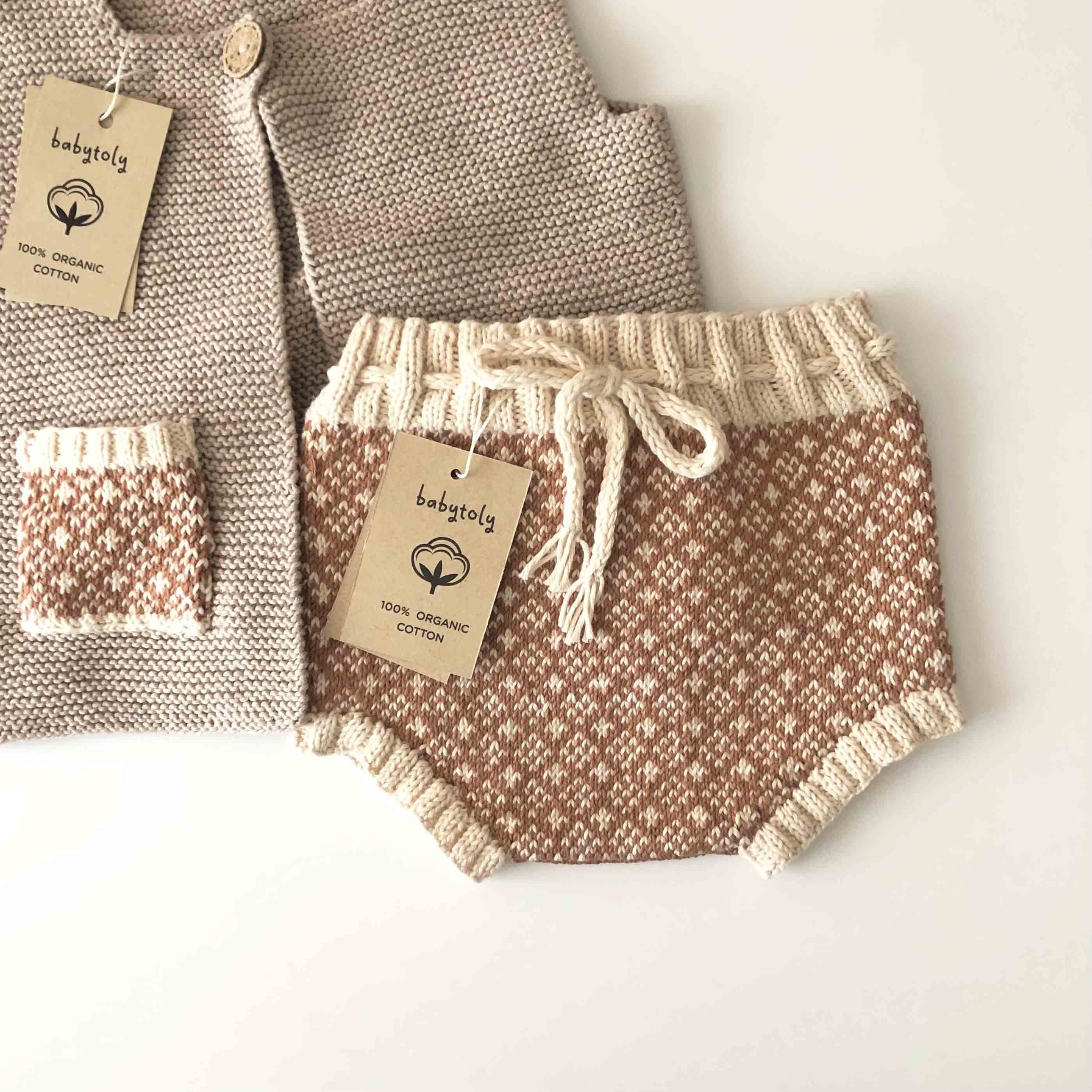 Folk Bloomer, Natural(waist) × Terracotta(patterns)