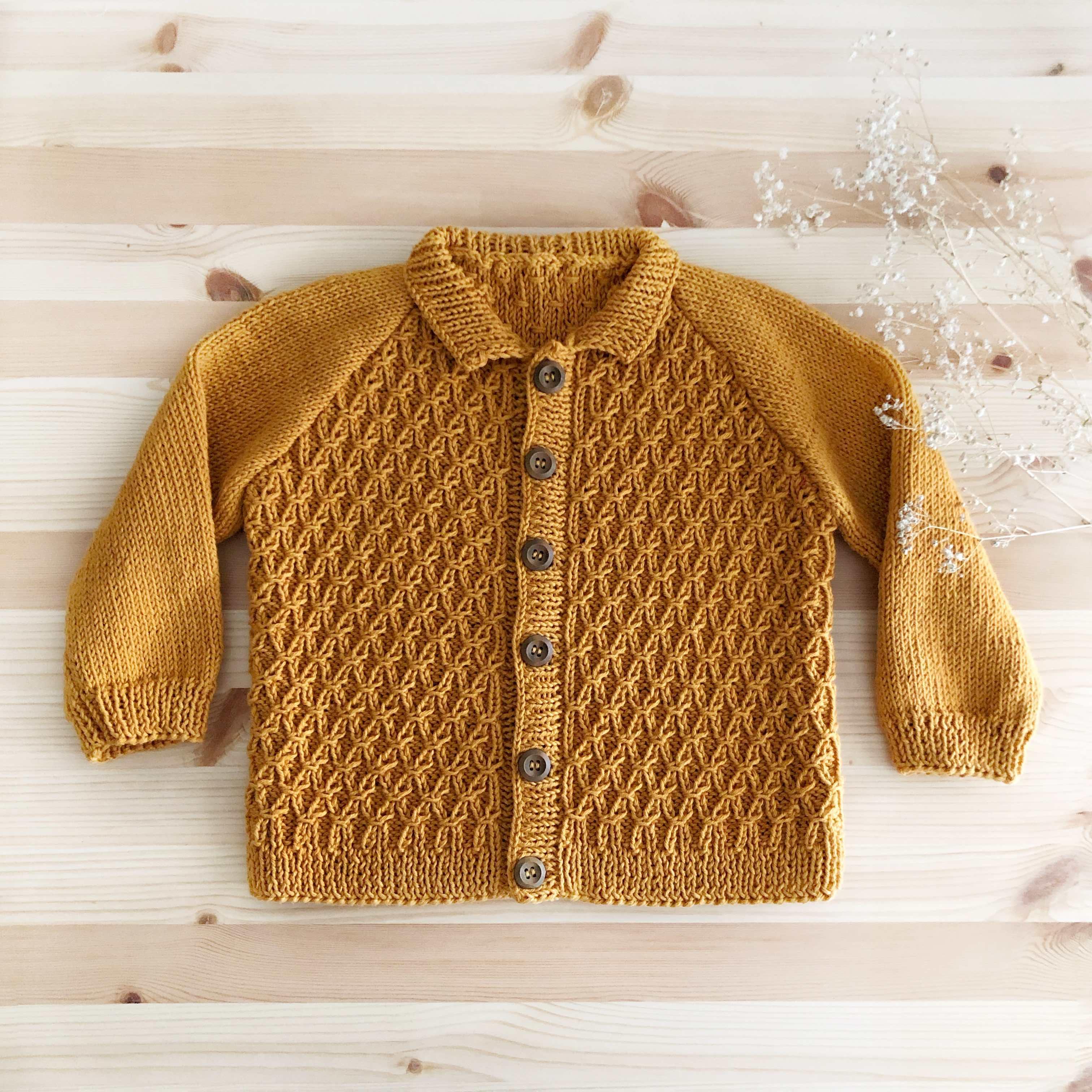 Honeycomb Cardigan, Golden Brown