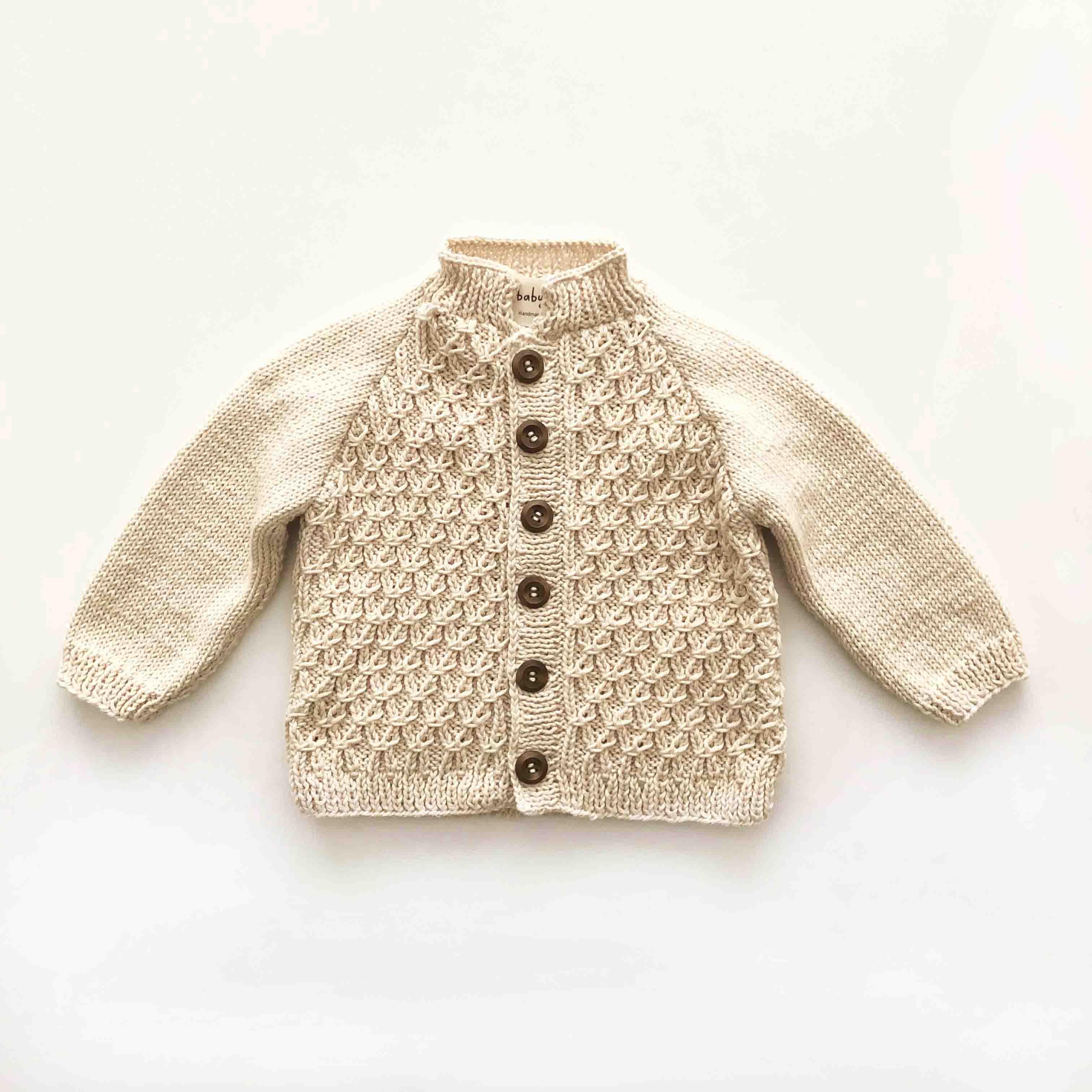 Honeycomb Cardigan, Natural