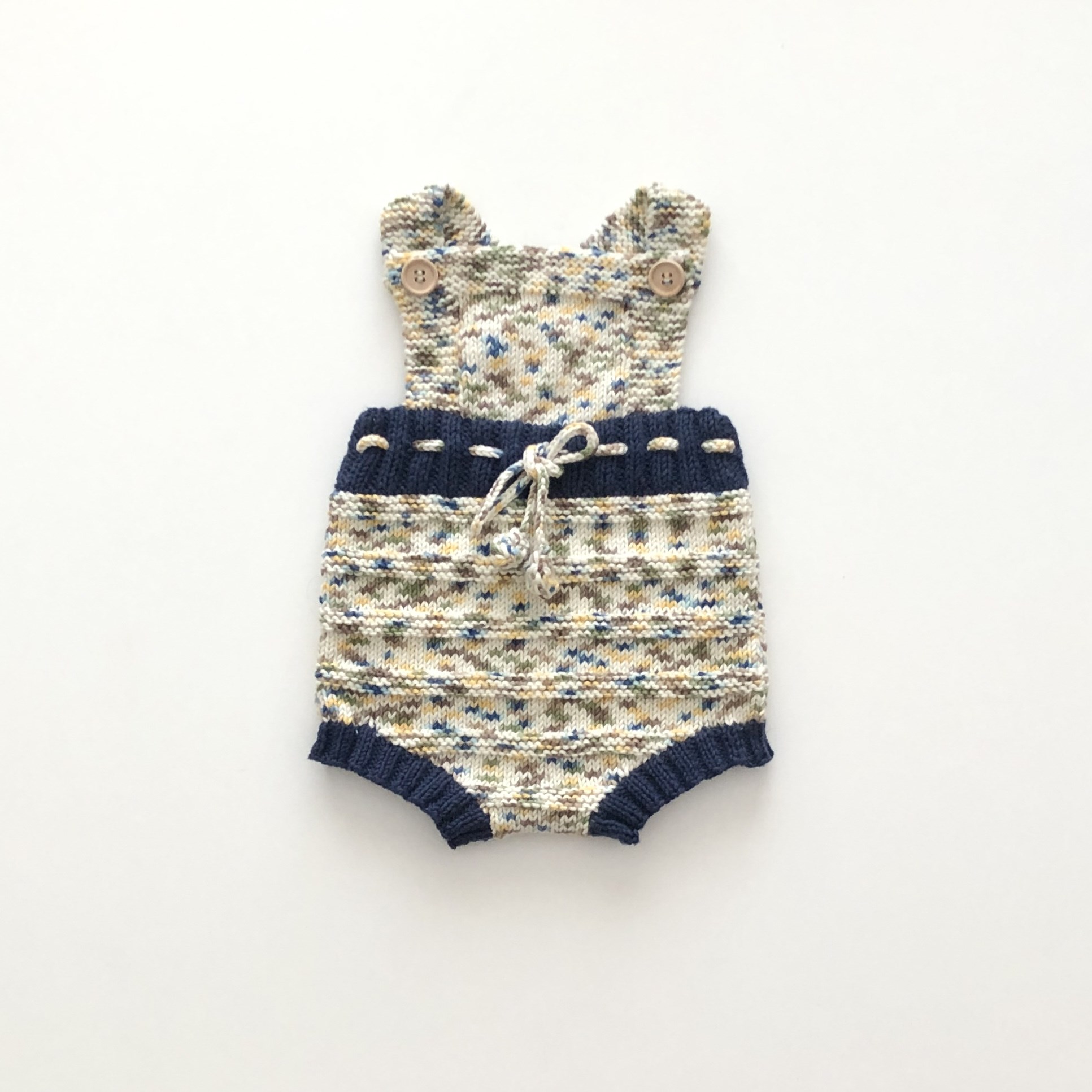Macaron  Romper, Exclusive Confetti - Dandelion × Navy