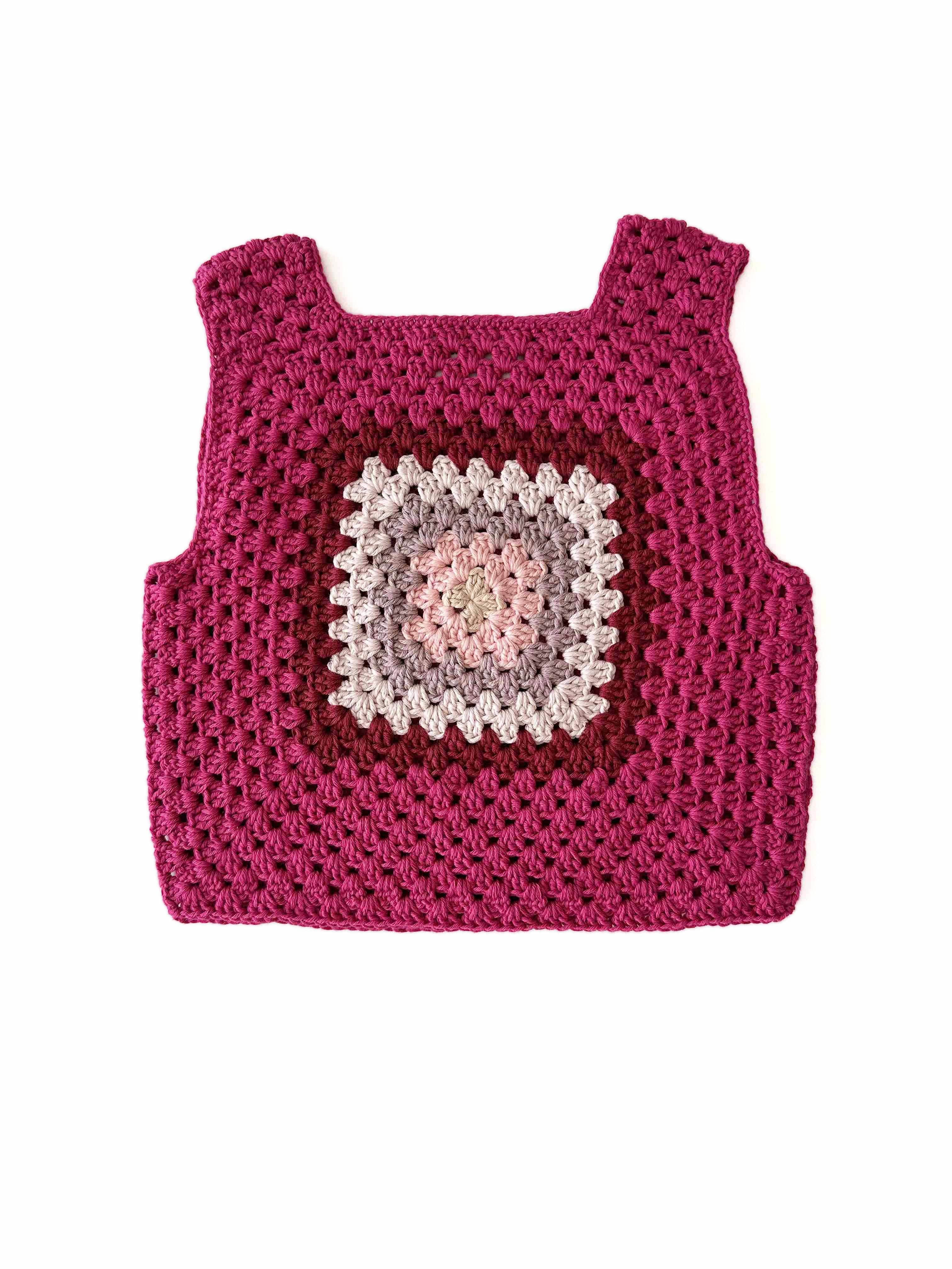 Malinda Crochet Top, Fuchsia Base