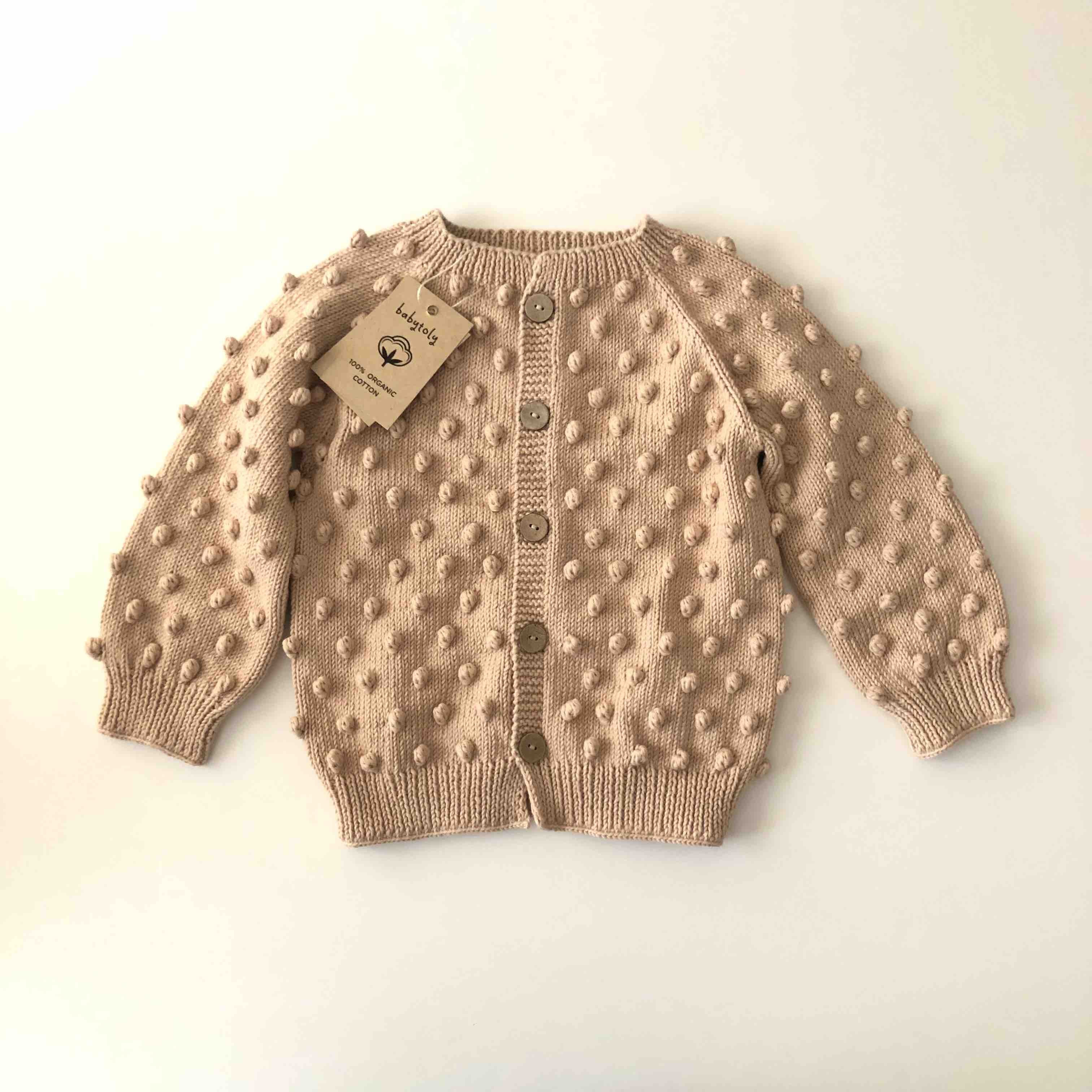 Popcorn Cardigan, Ecru