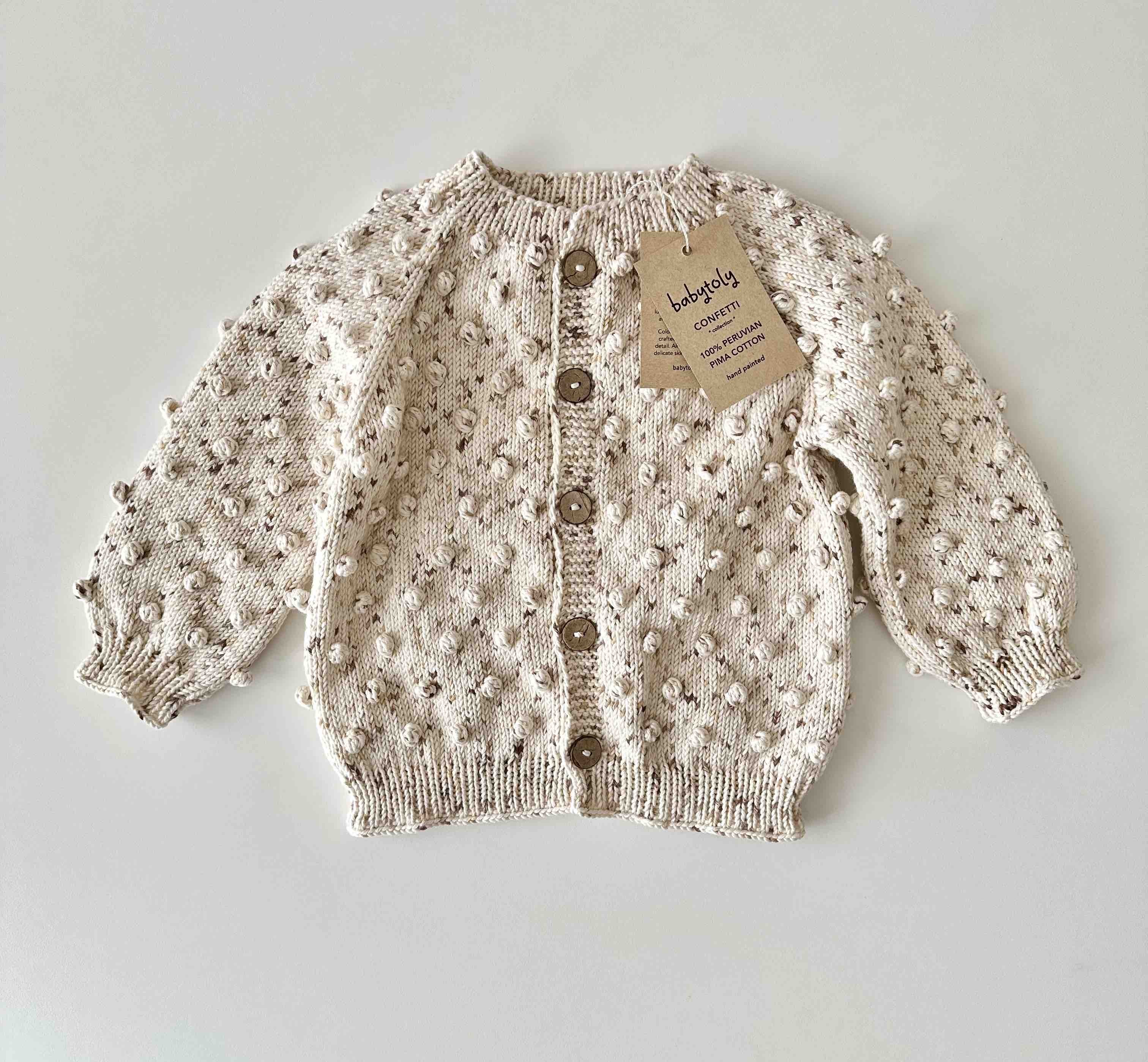Popcorn Cardigan, Exclusive confetti - Latte