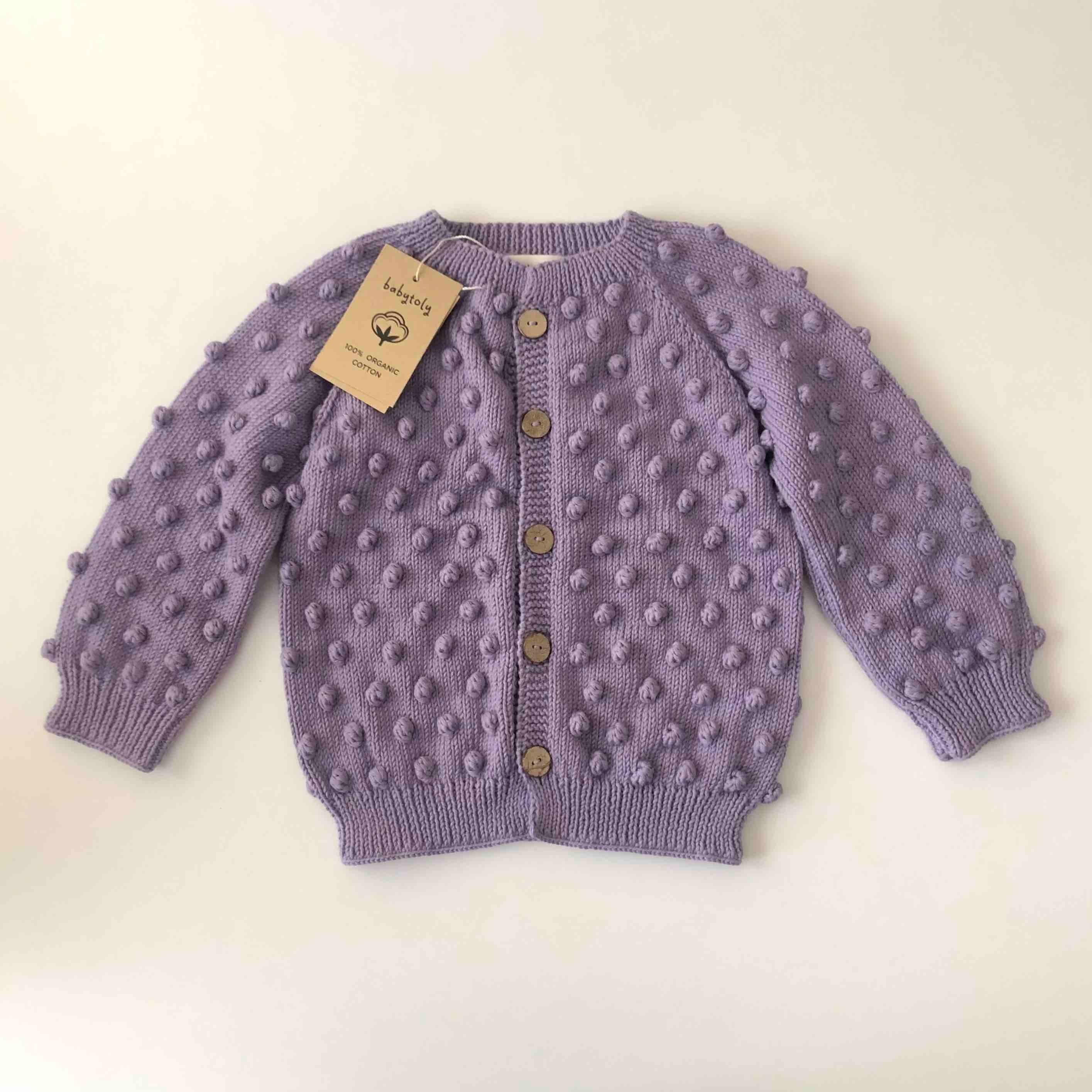 Popcorn Cardigan, Lavender