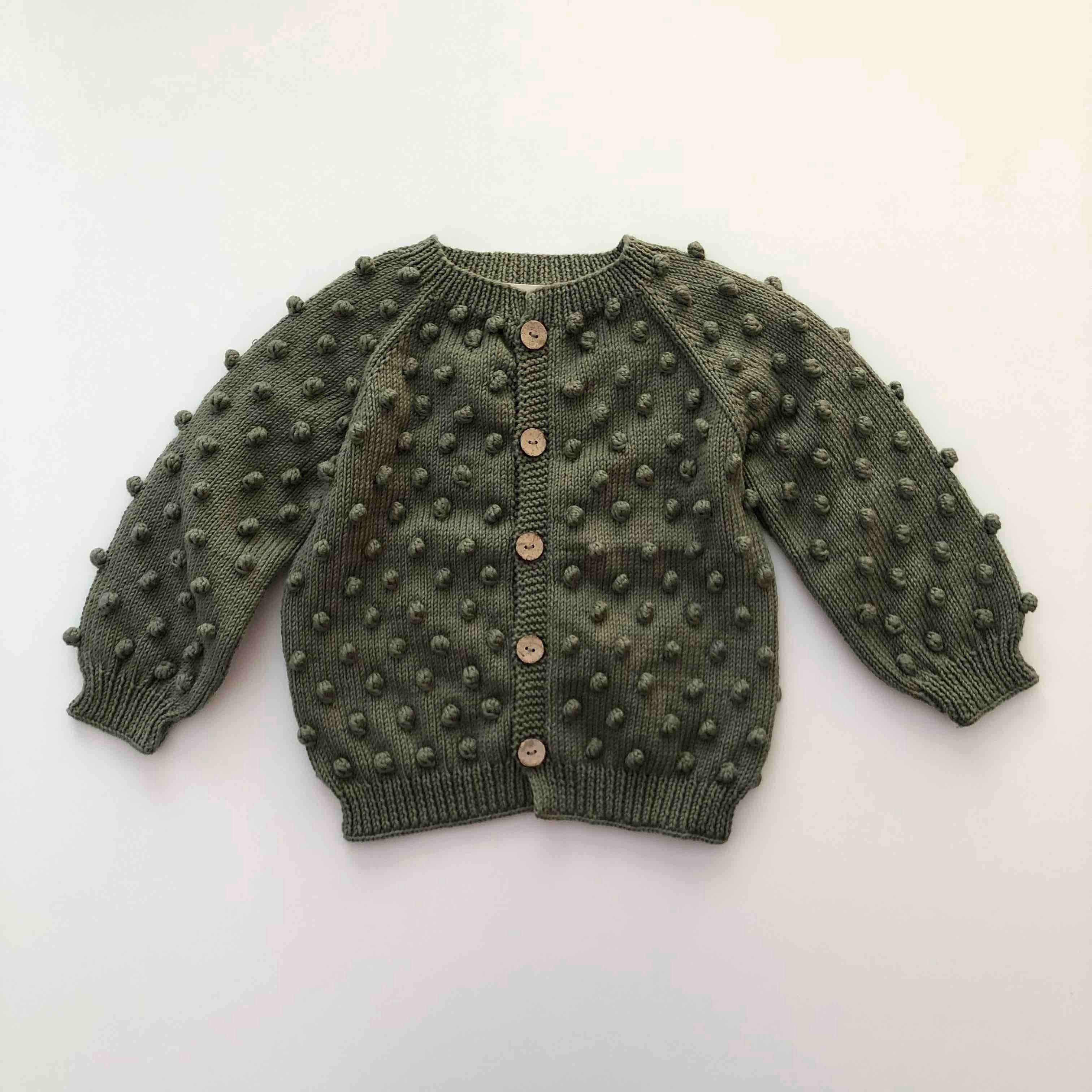 Popcorn Cardigan, Sage