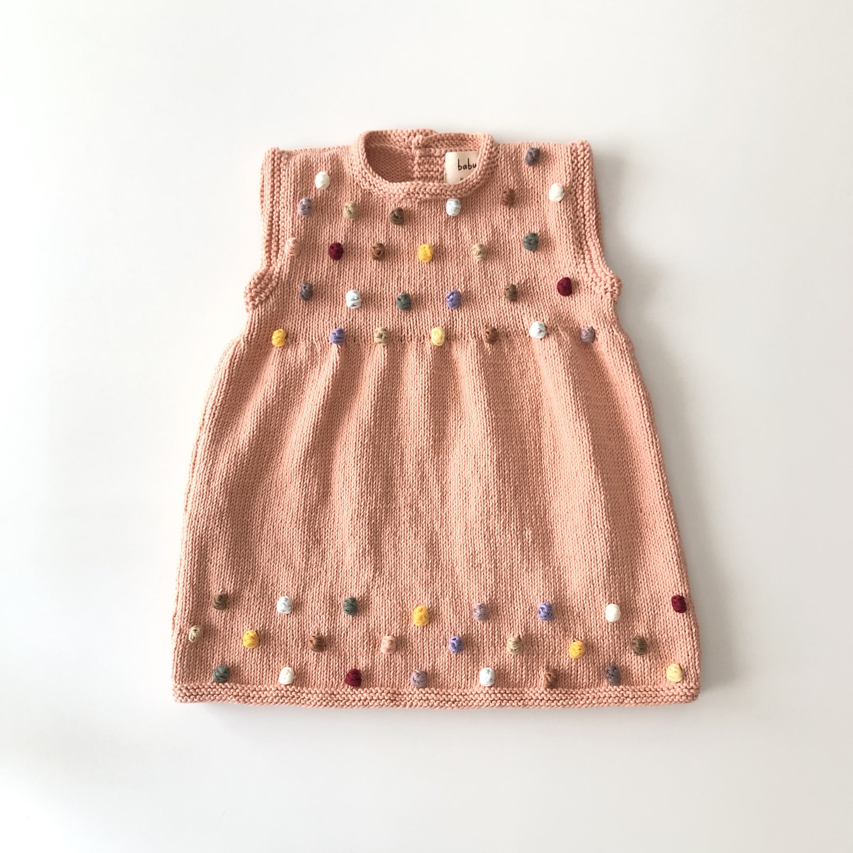 Popcorn Dress, Papaya × Rainbow popcorns