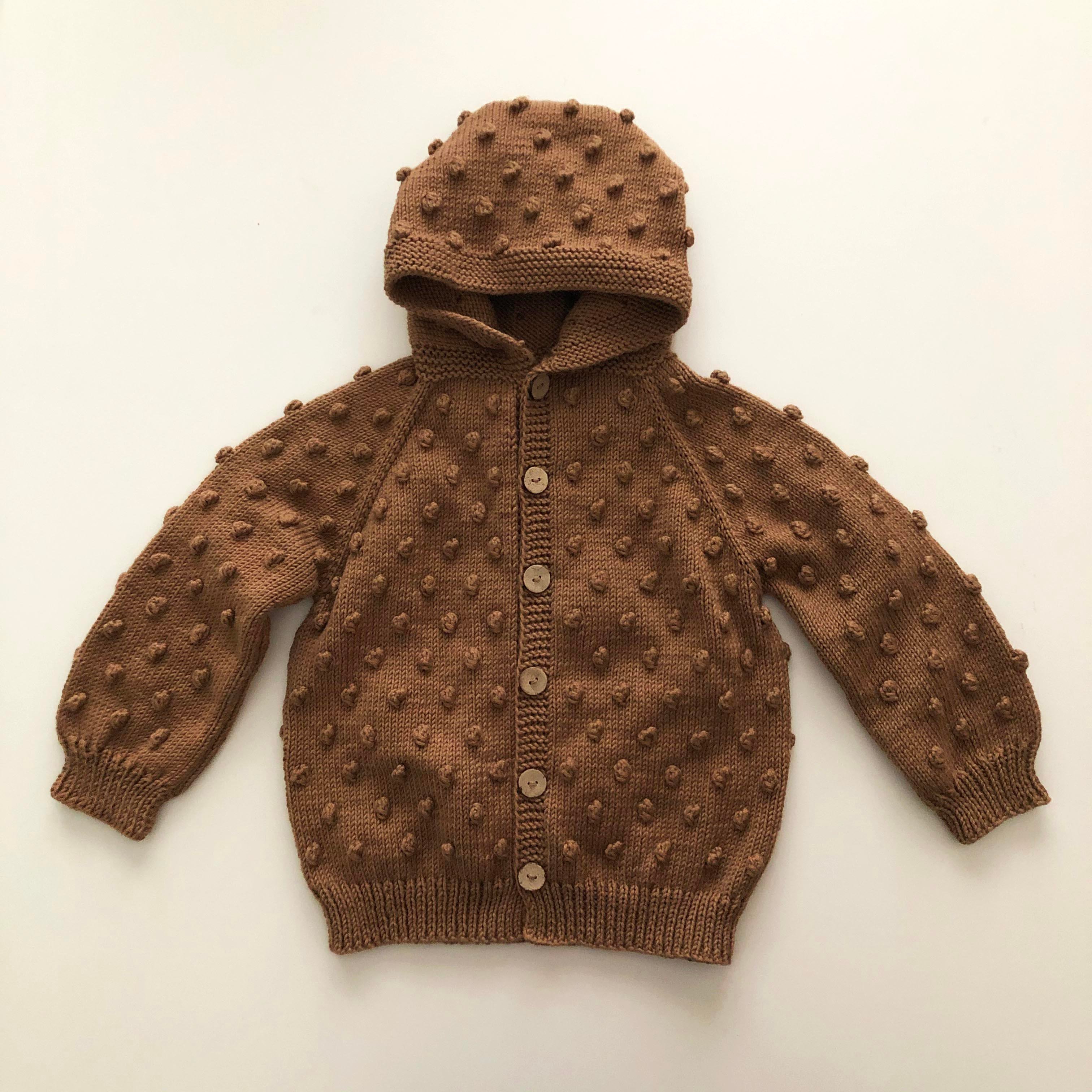 Popcorn Hoodie Cardigan, Camel