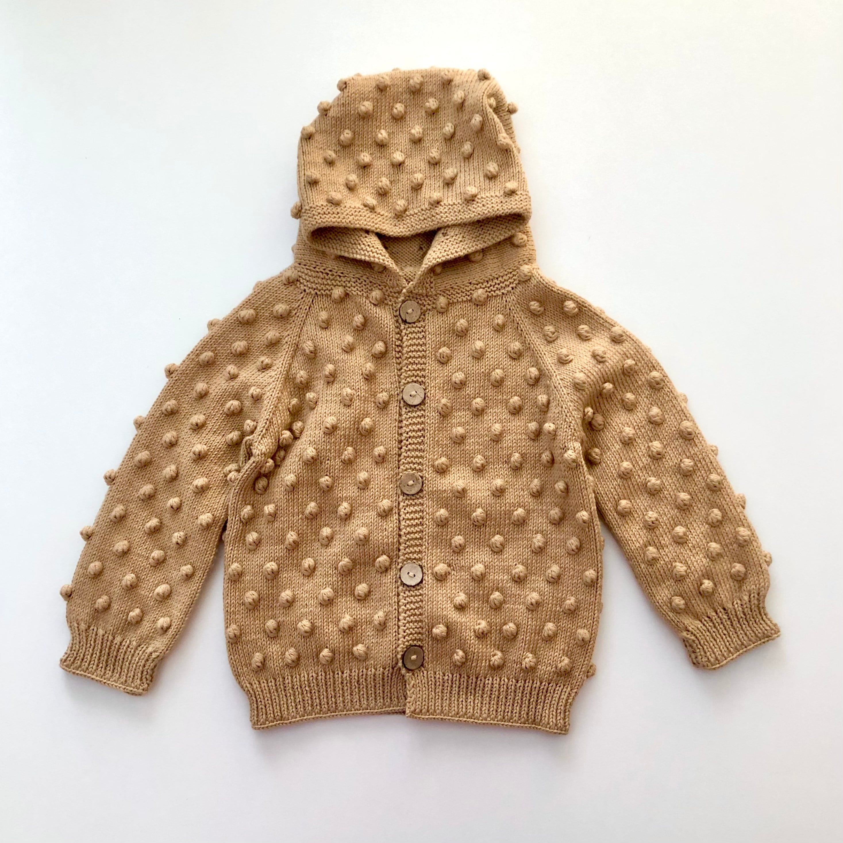 Popcorn Hoodie Cardigan, Honey