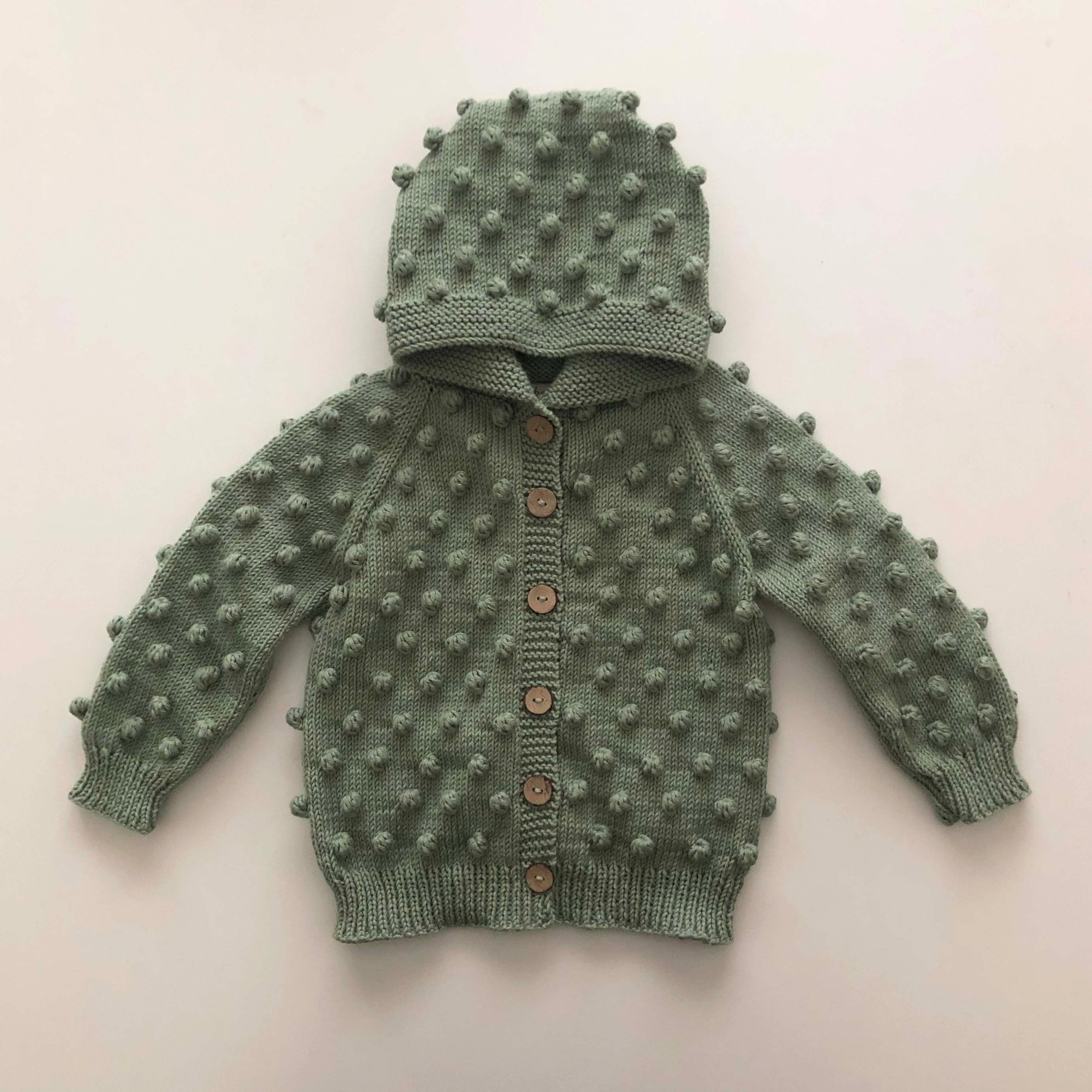 Popcorn Hoodie Cardigan, Mint