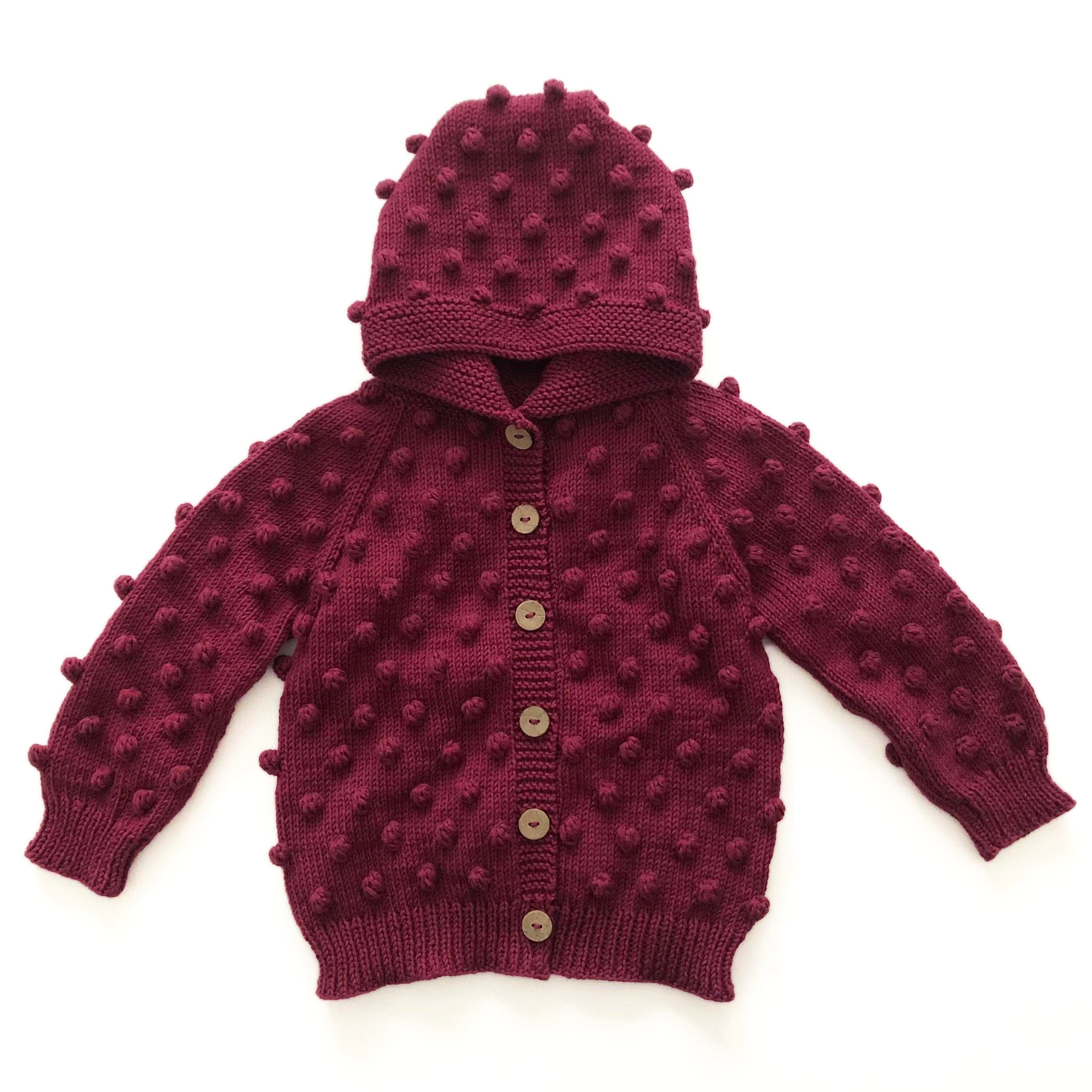 Popcorn Hoodie Cardigan, Mulberry