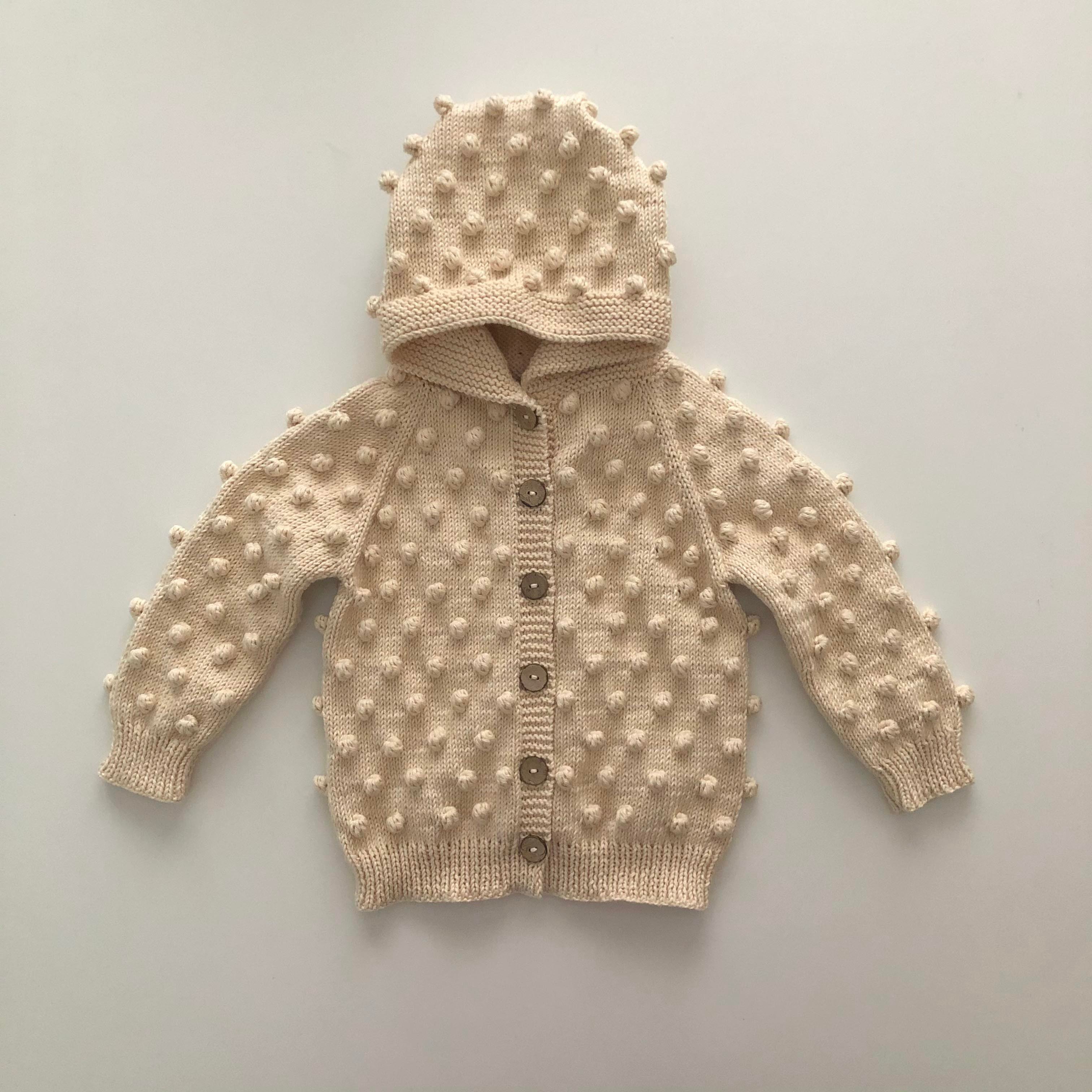 Popcorn Hoodie Cardigan, Natural
