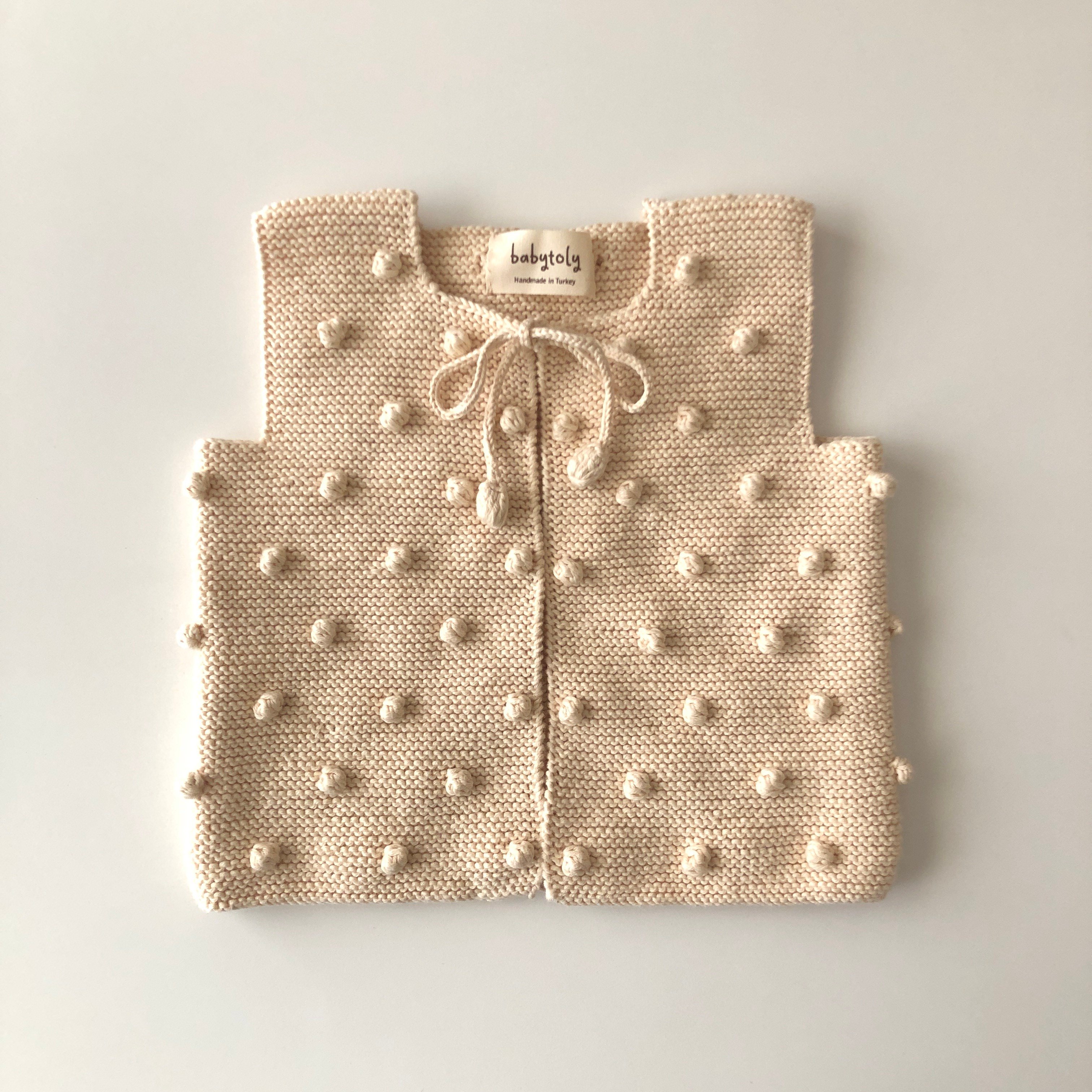 Popcorn Vest, Natural × Natural popcorns