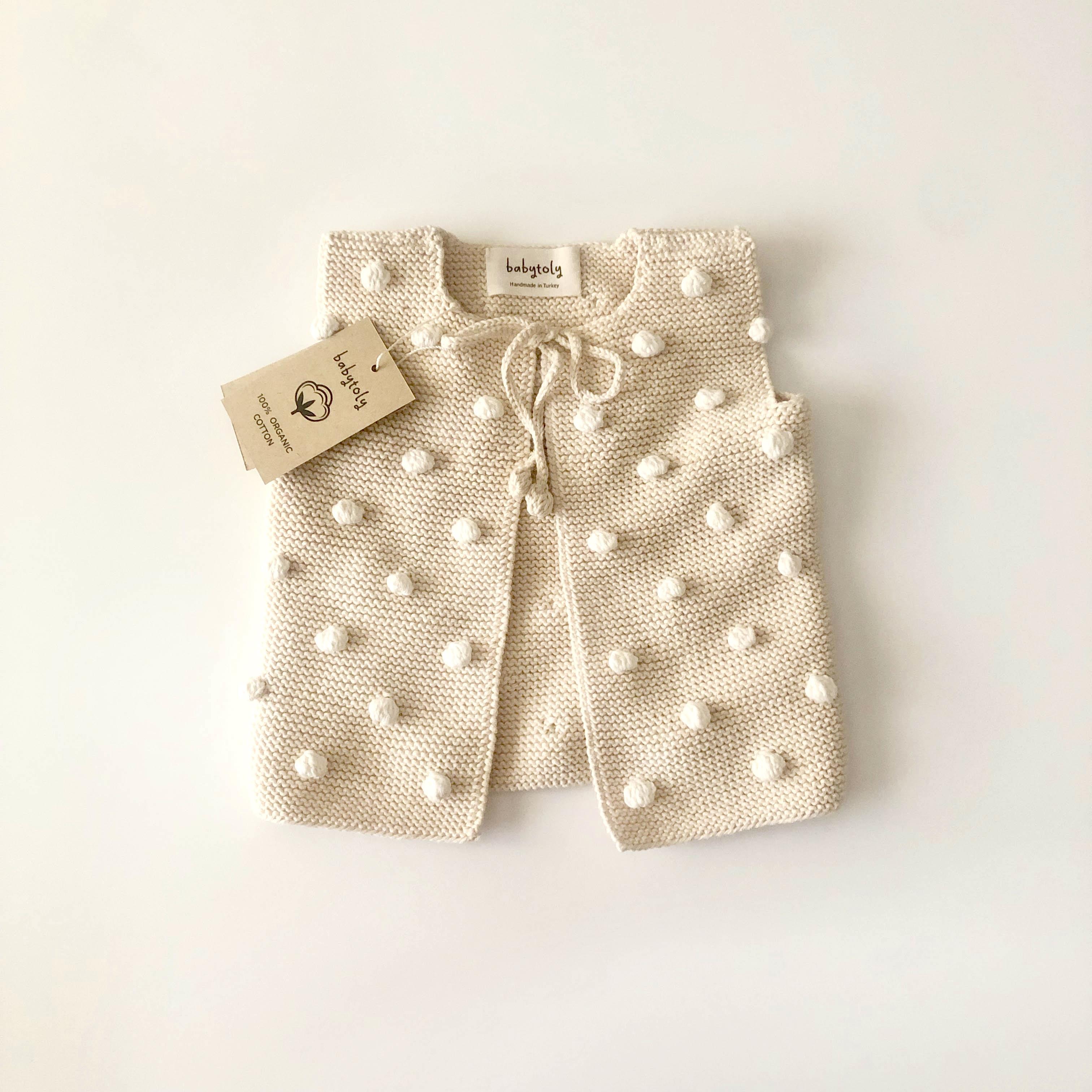 Popcorn Vest, natural+snow