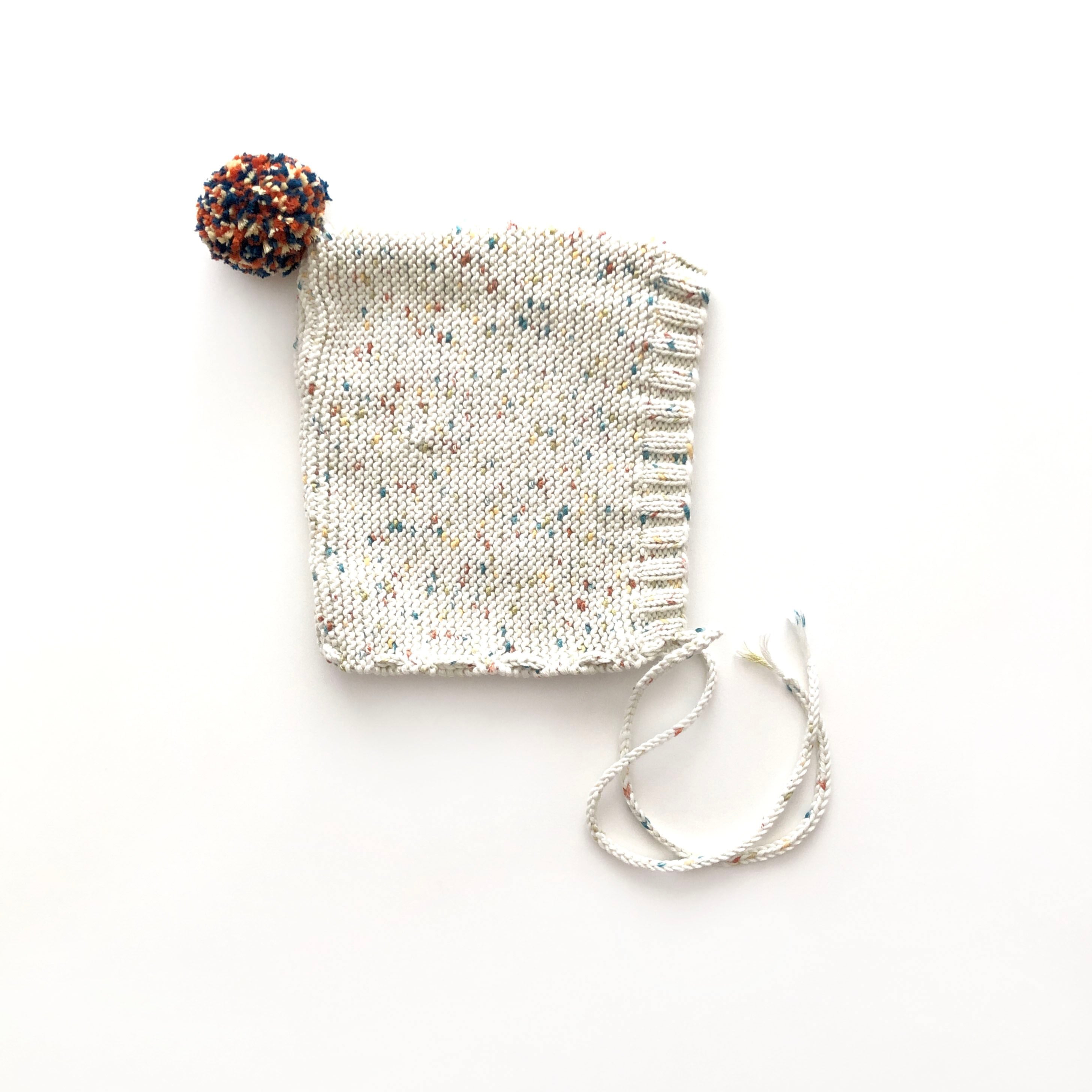 Rainbow Pompom Bonnet,  Exclusive Confetti - Four Seasons