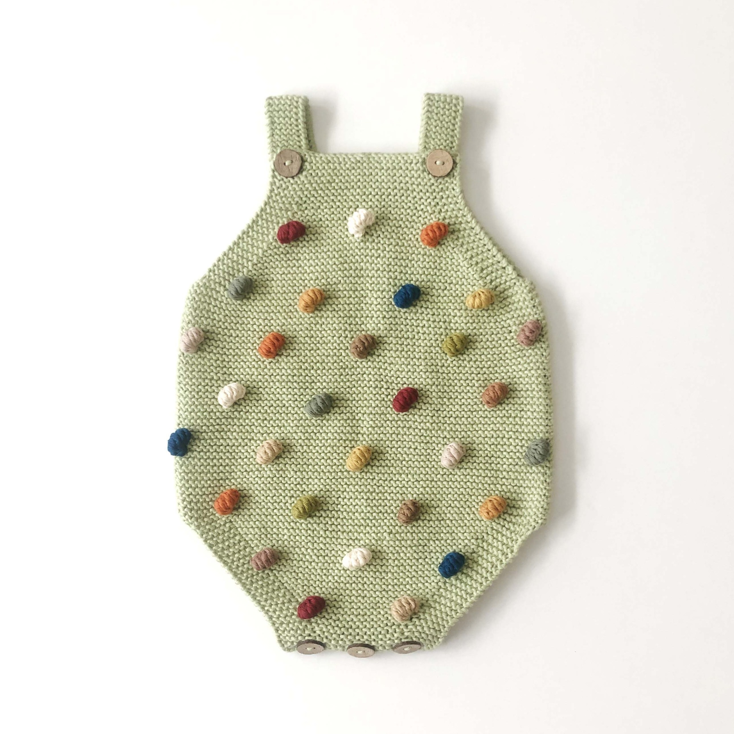 Rainbow Popcorn Romper, Pistachio