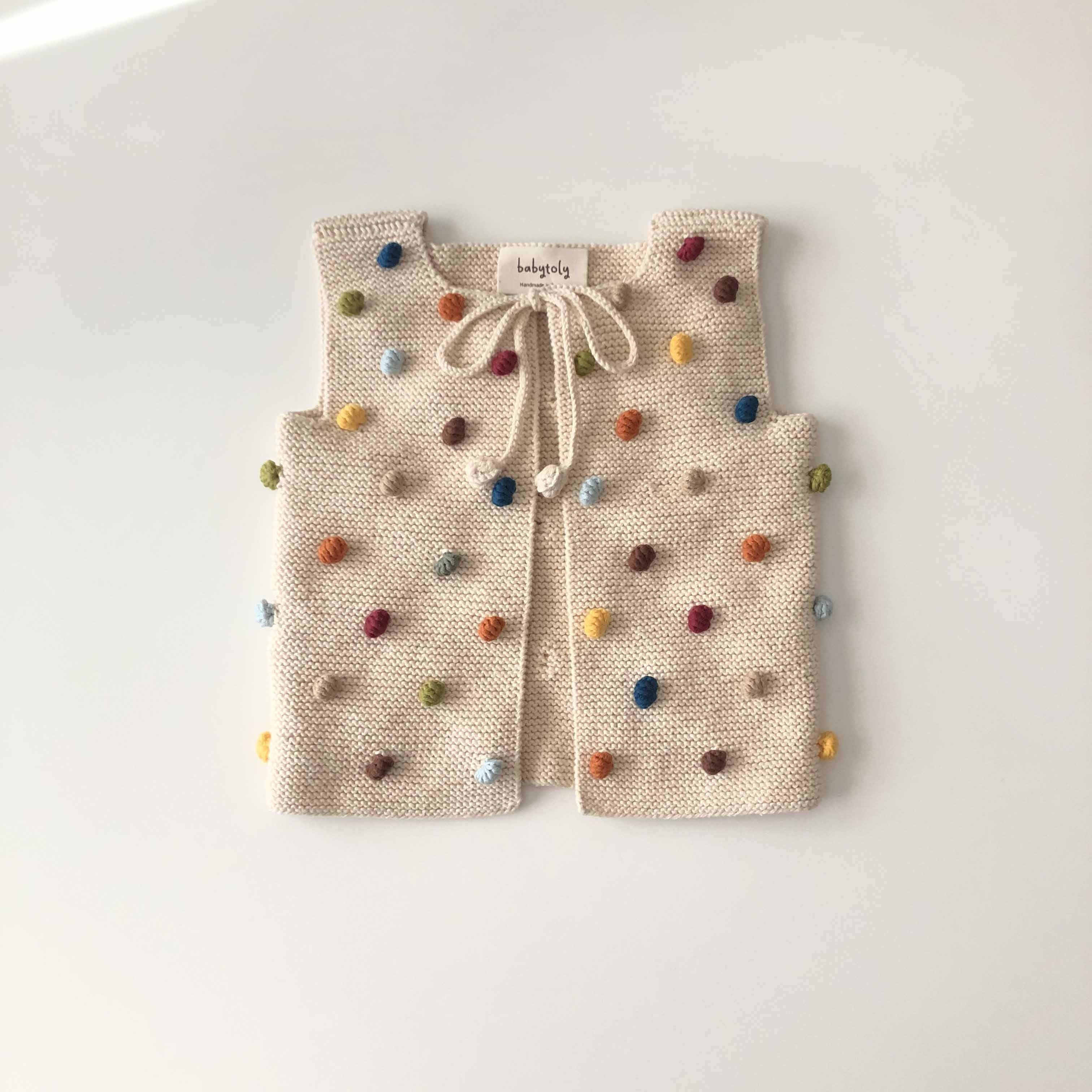 Rainbow Popcorn Vest, Natural