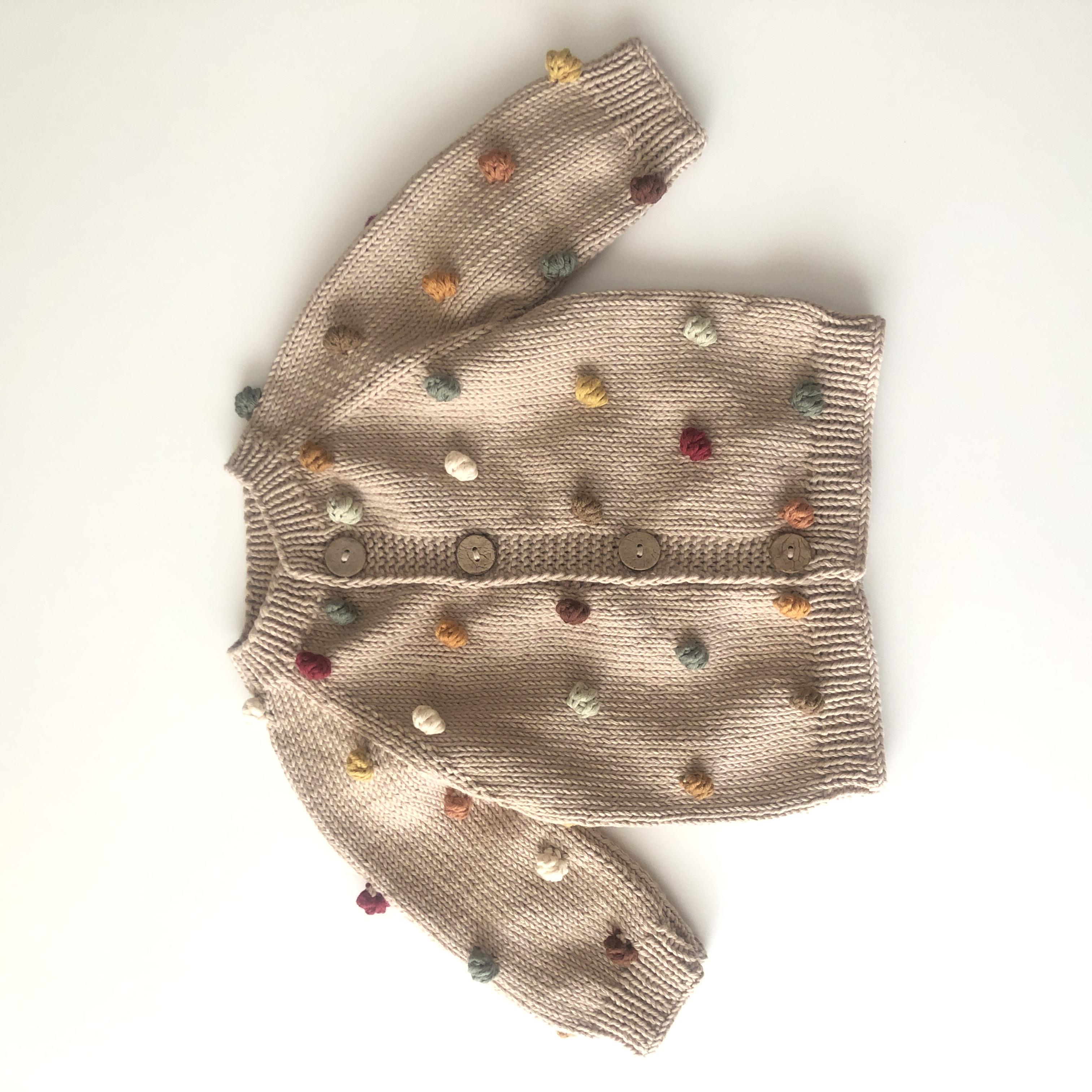 Rainbowpopcorn Cardigan, Beige