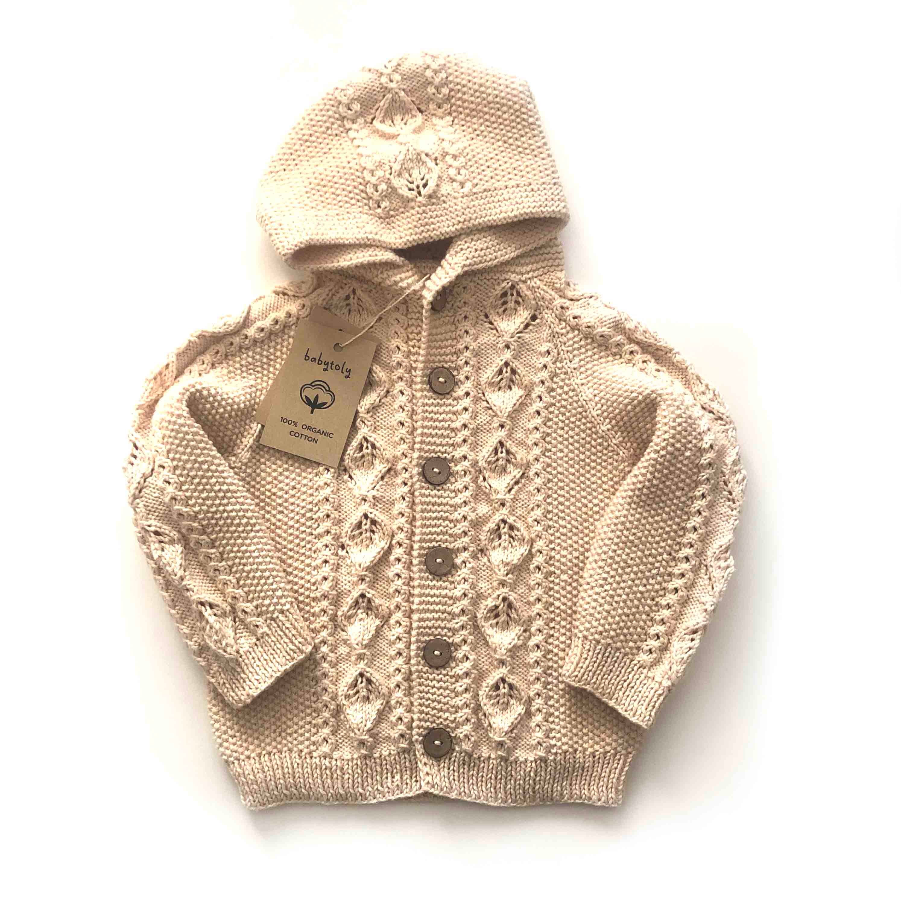 Rococo Hoodie Cardigan, Natural