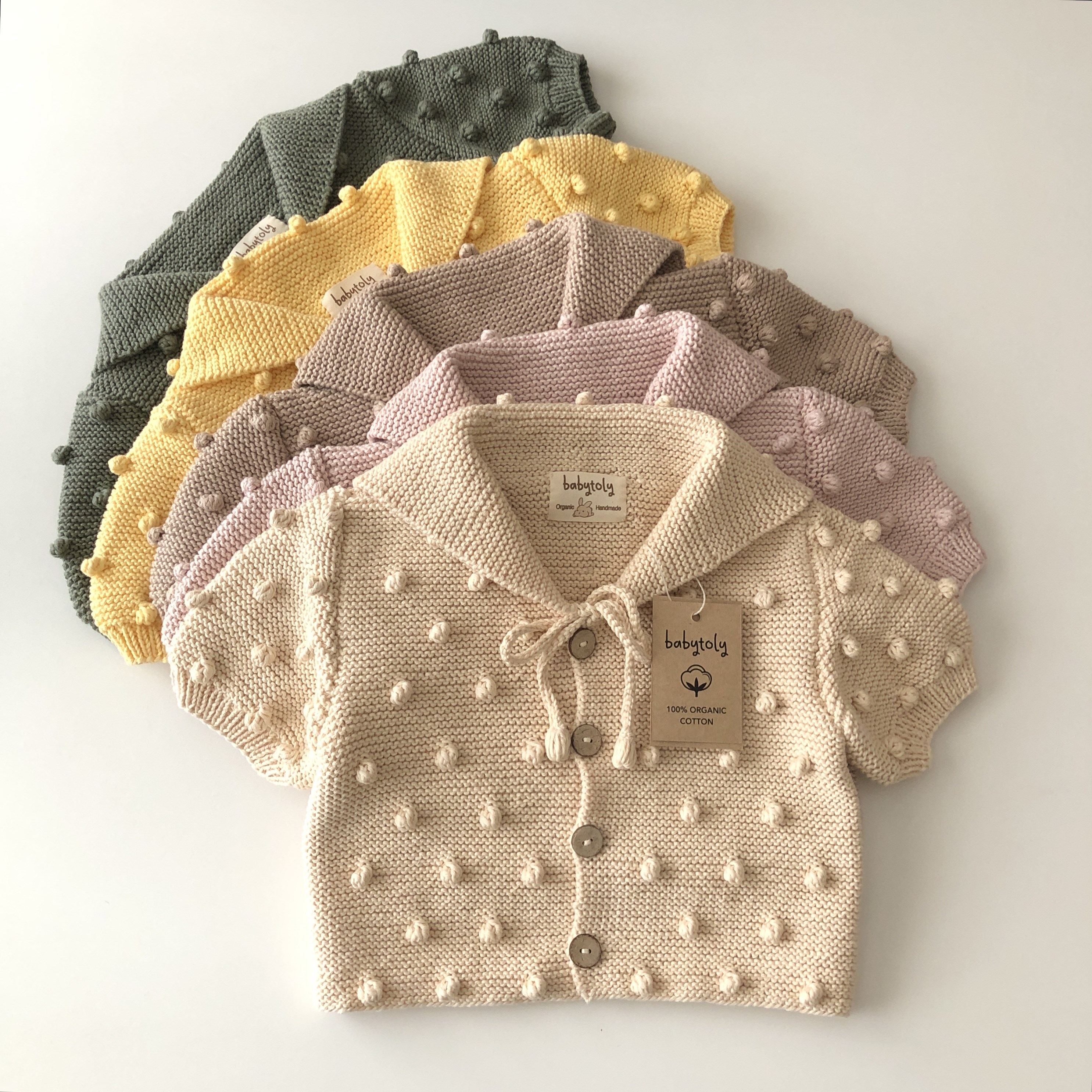 Sailor Popcorn Cardigan, Custom Color