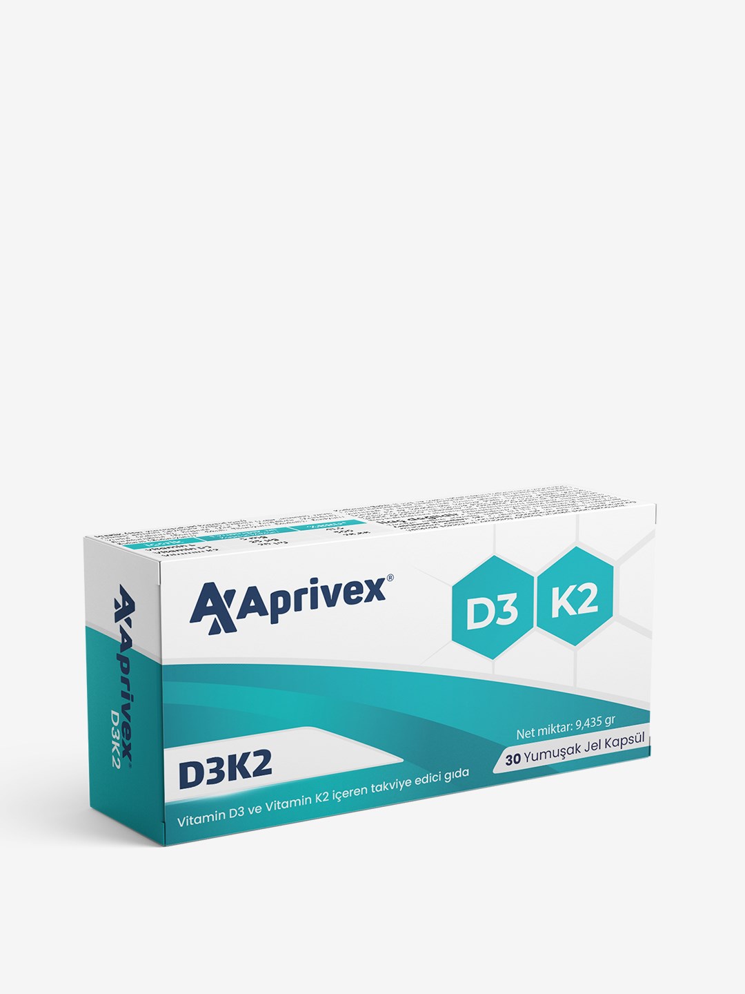 Aprivex D3 - K2 30 Yumuşak Kapsül