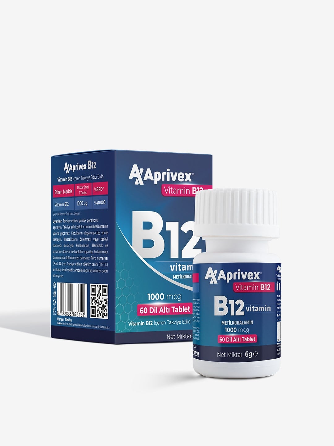 Aprivex Vitamin B12 1000 mcg 60 dilaltı tablet