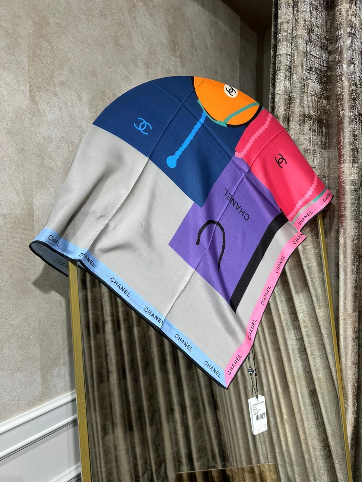 CHNL TWİL İPEK EŞARP SİYAH