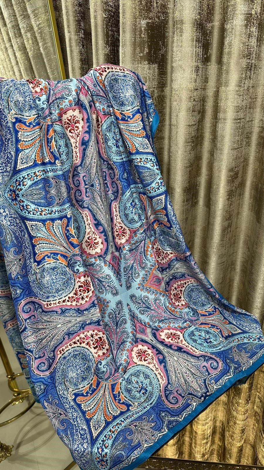 ETR İTHAL İPEK ŞAL MAVİ