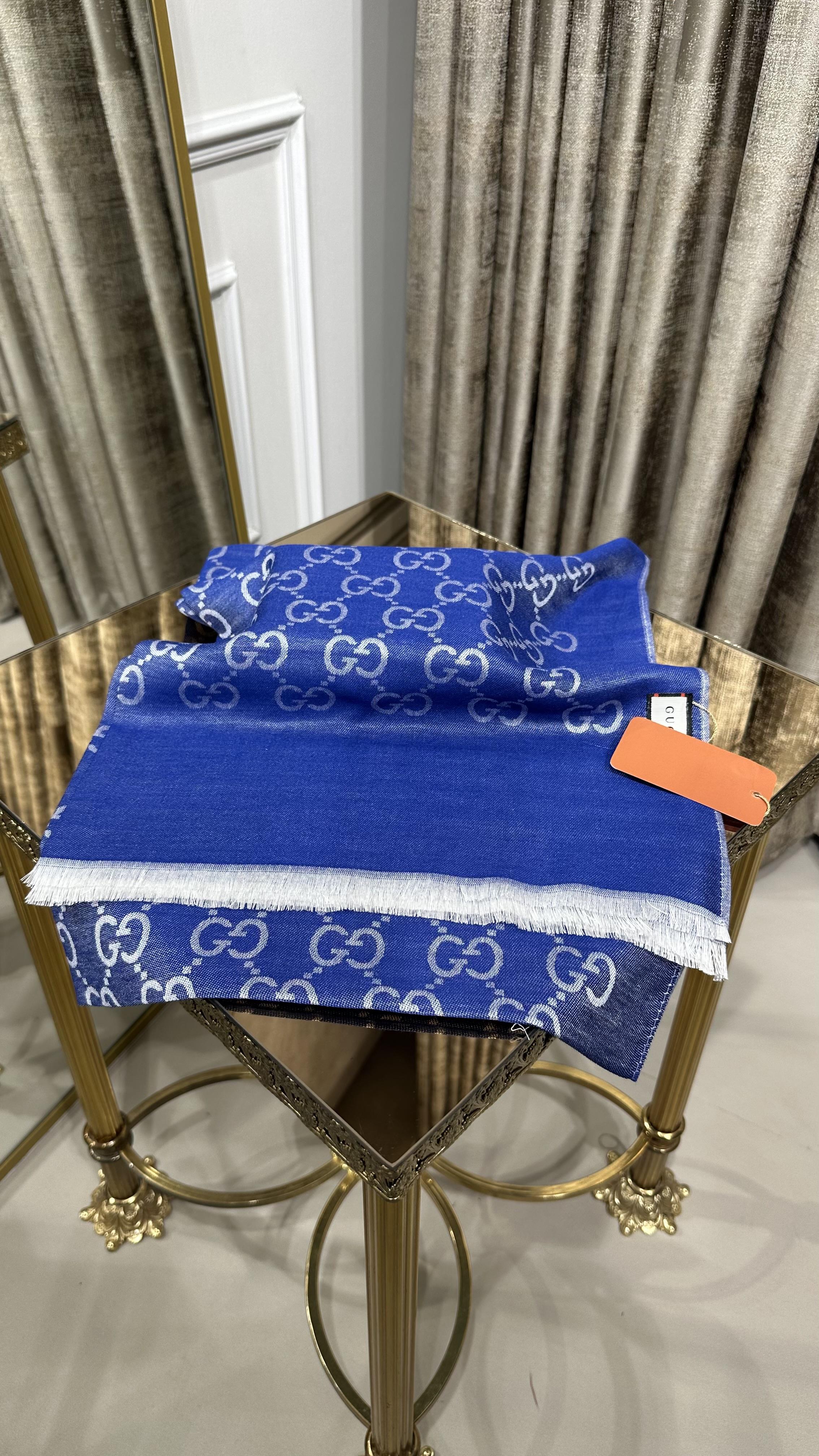 G DESEN YÜN ŞAL KOT MAVİ