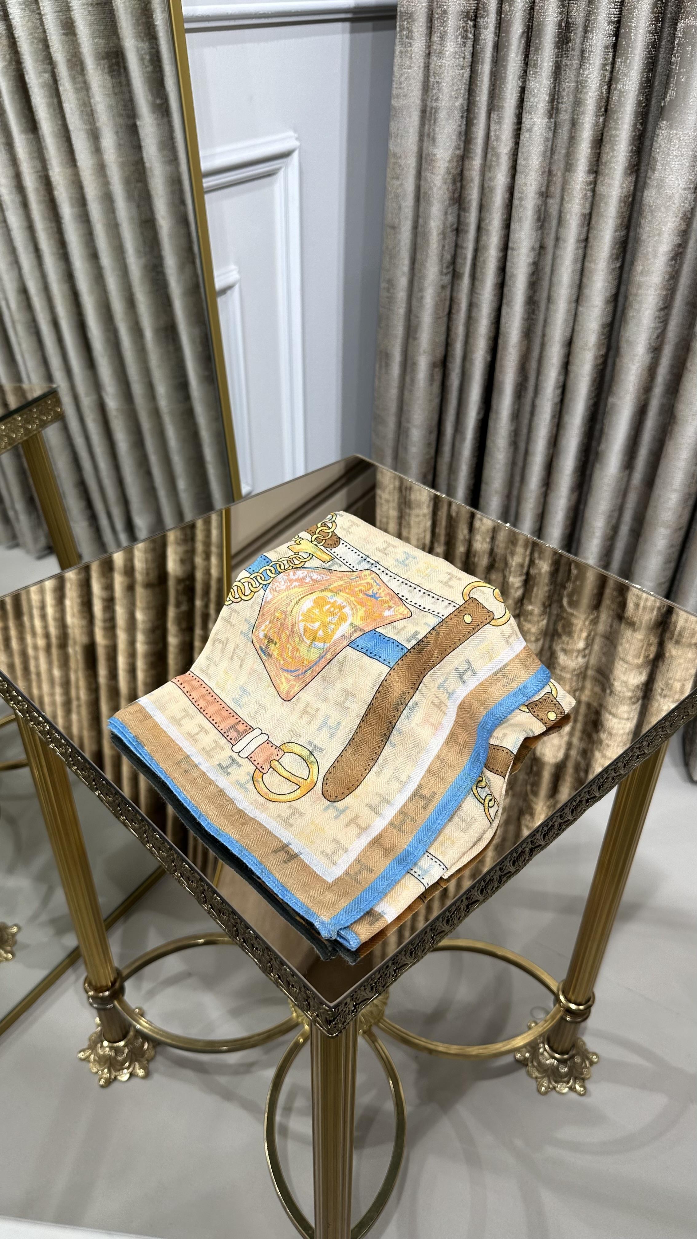 H DESEN YÜN EŞARP SARI